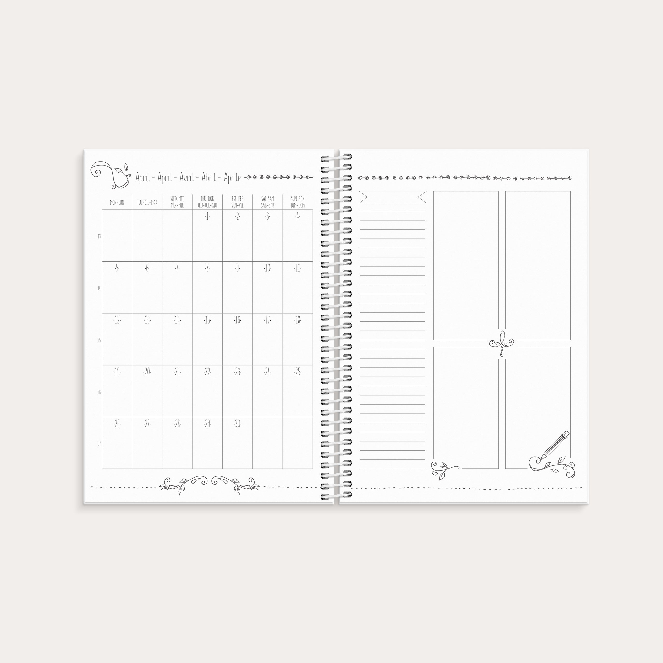 Calendar Doodle A5 26/27