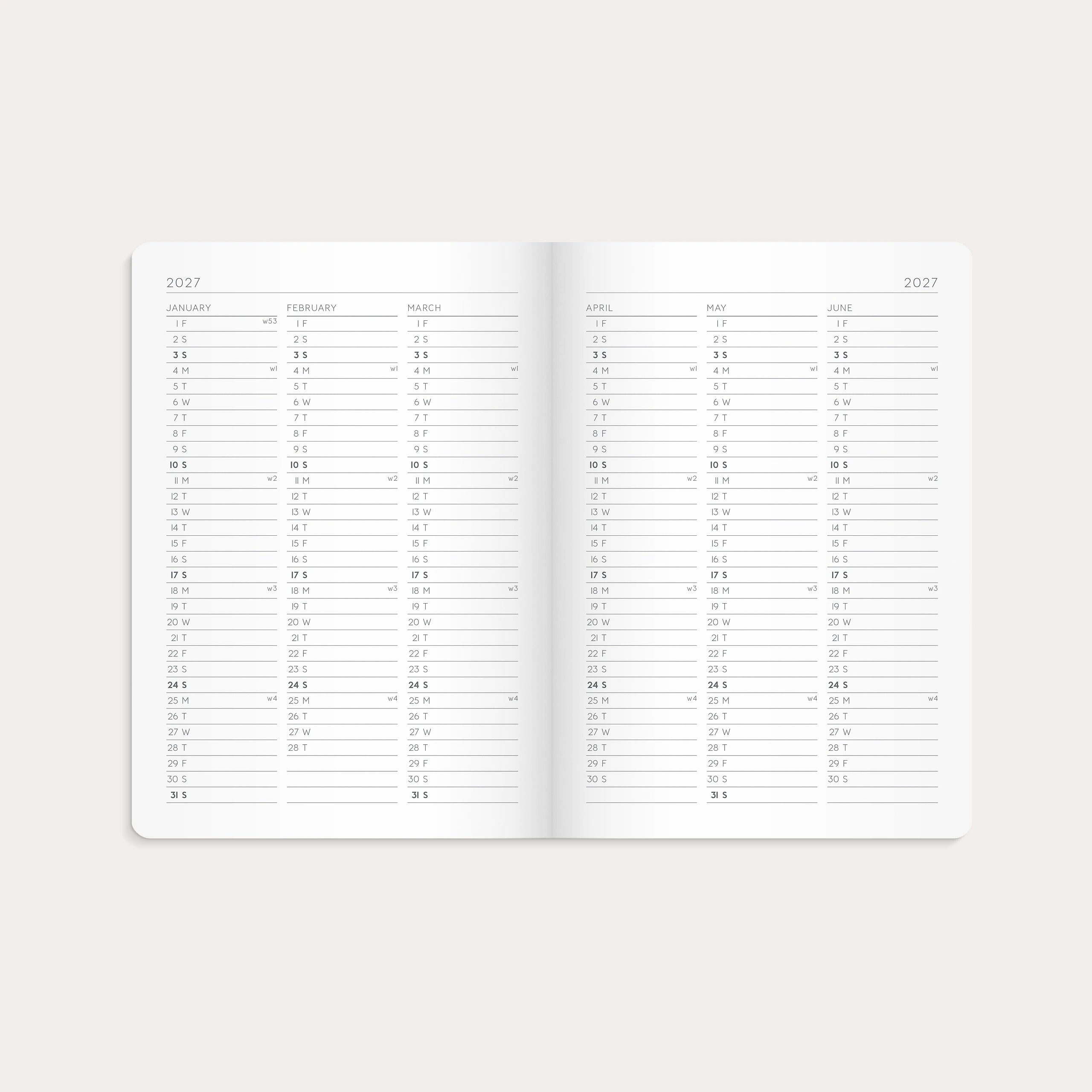 Monthly Planner 2027 A5
