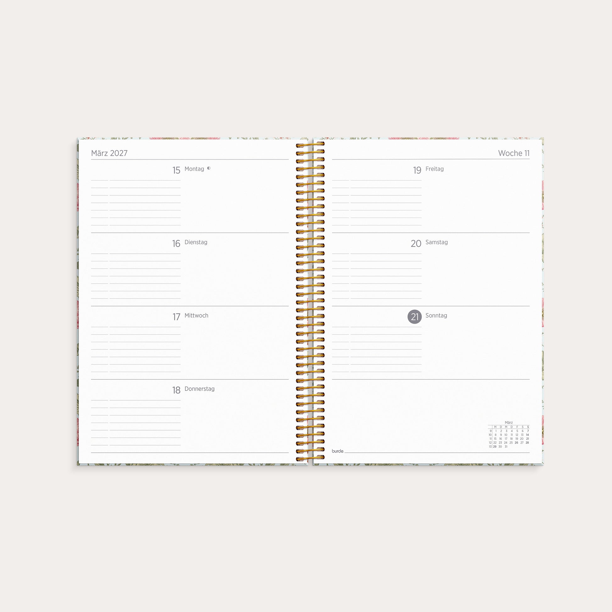 Organizer & Notes A5 26/27 Blumen – detail view