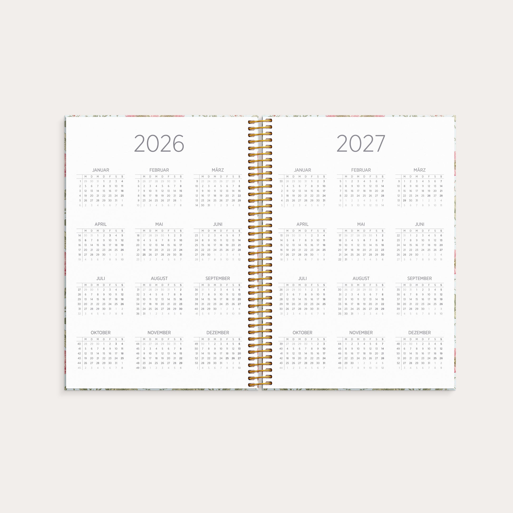Organizer & Notes A5 26/27 Blumen – detail view