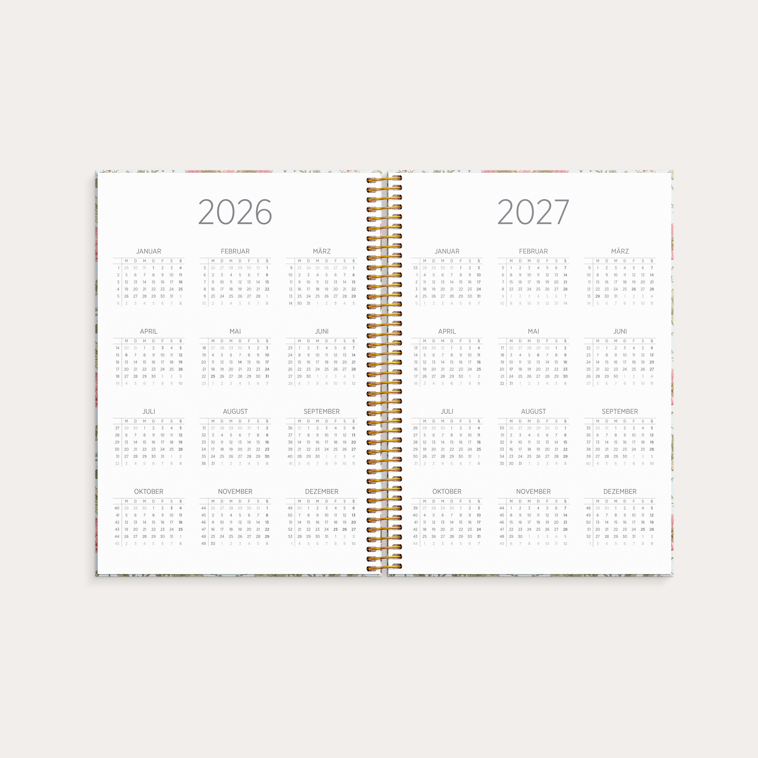 Organizer & Notes A5 26/27 Blumen – detail view