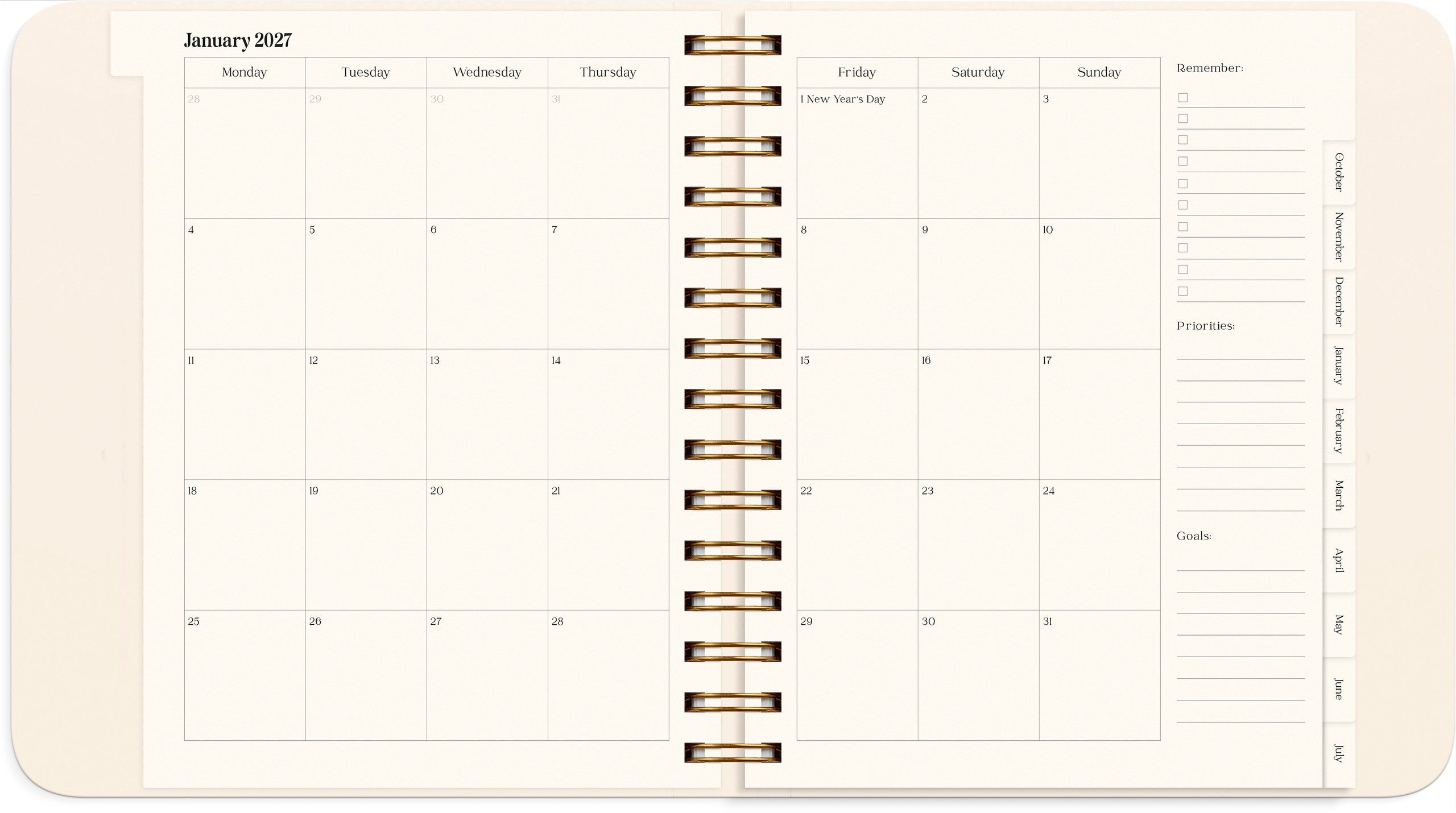 Life Planner Delicate Flowers 2027