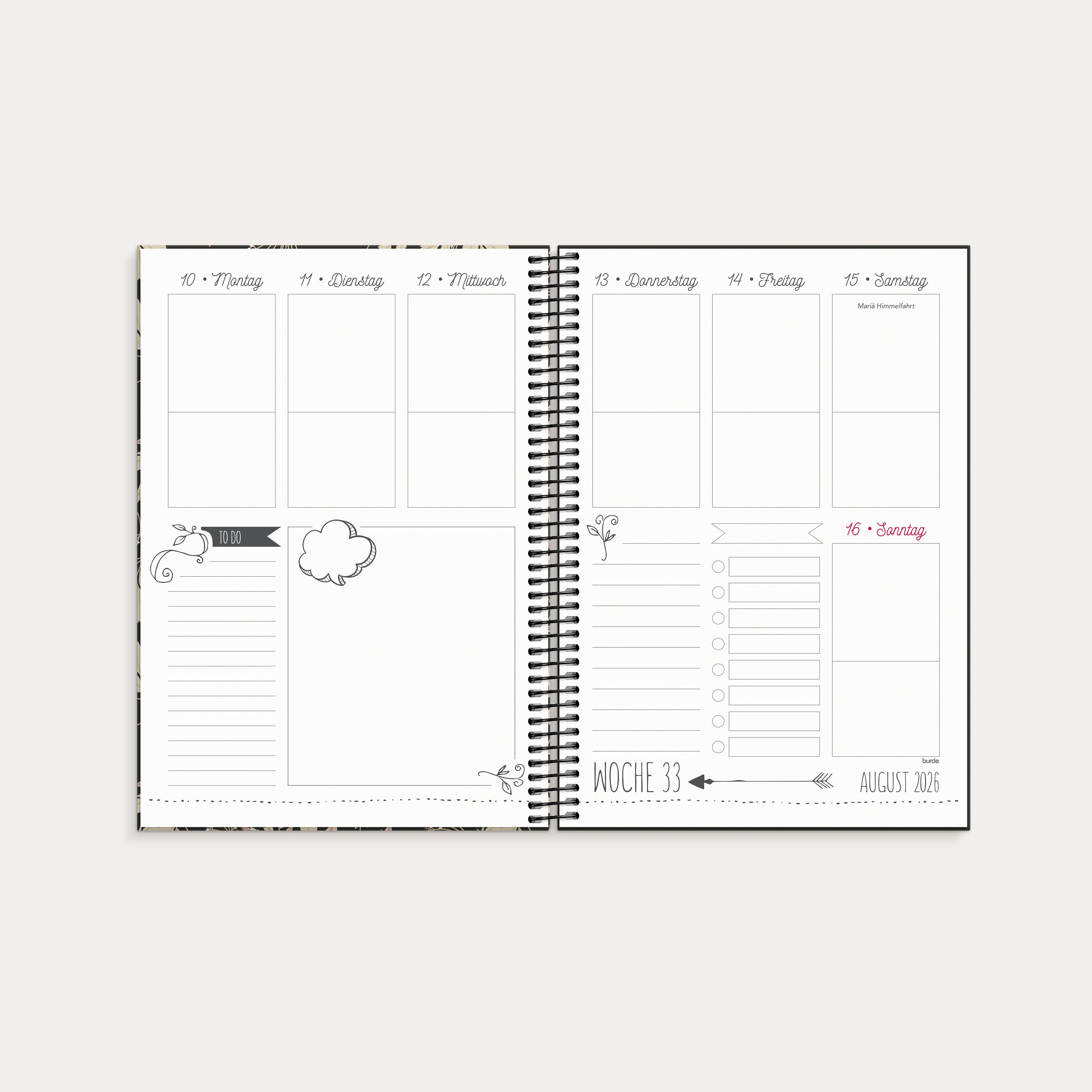 Kalender Doodle Blumen 2026