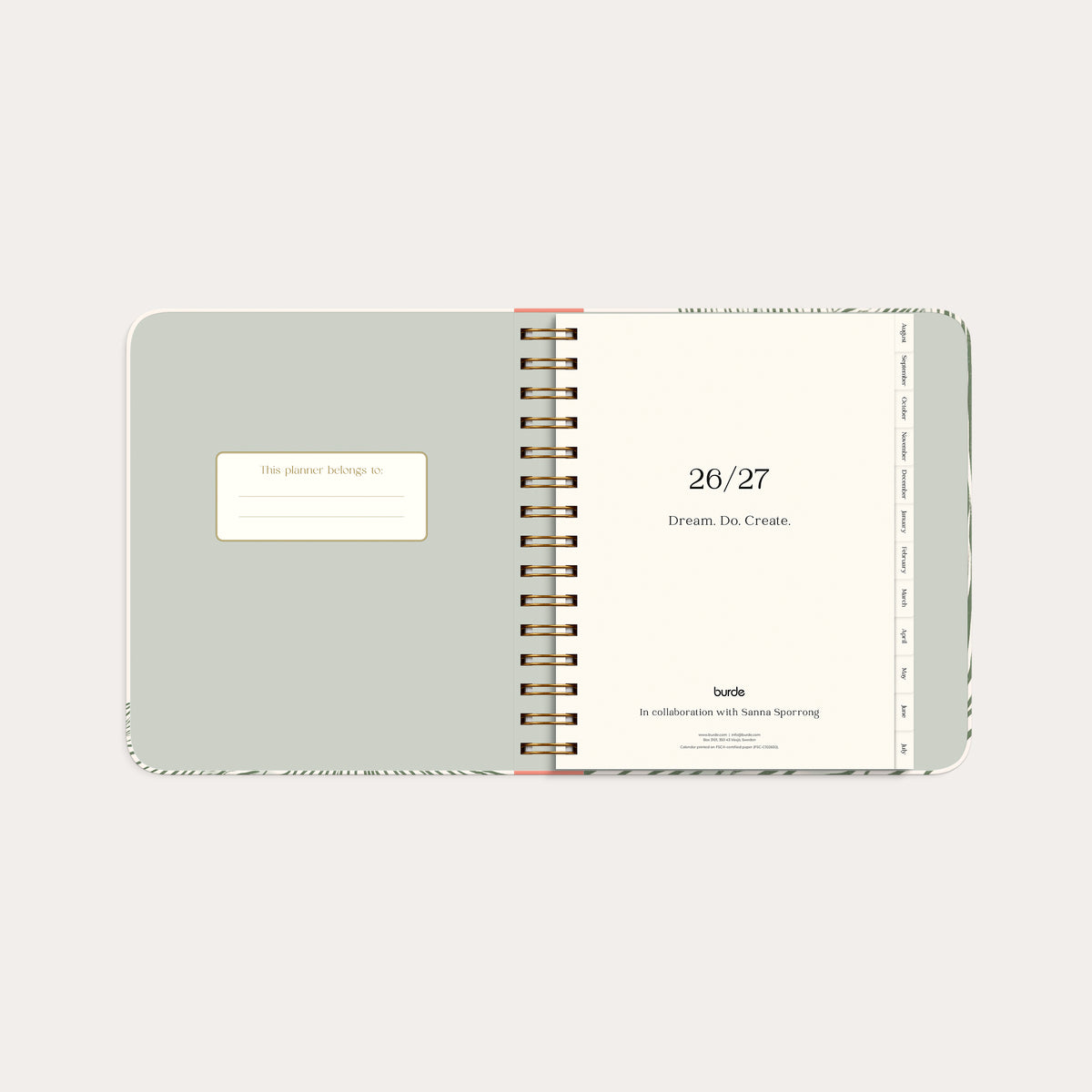 Life Planner Decor Green flow 26/27
