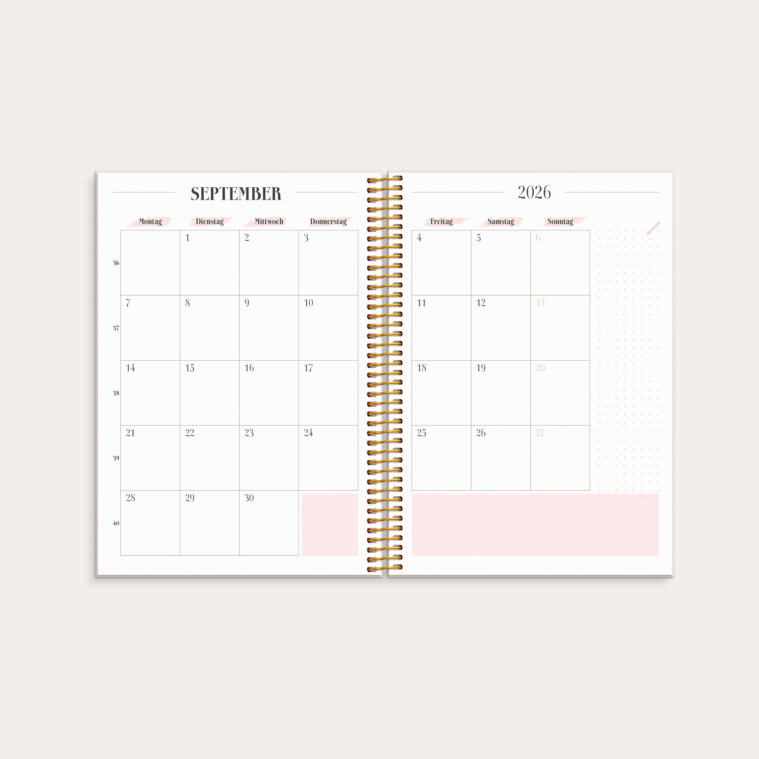 Life Planner Pink Horizontal 2026