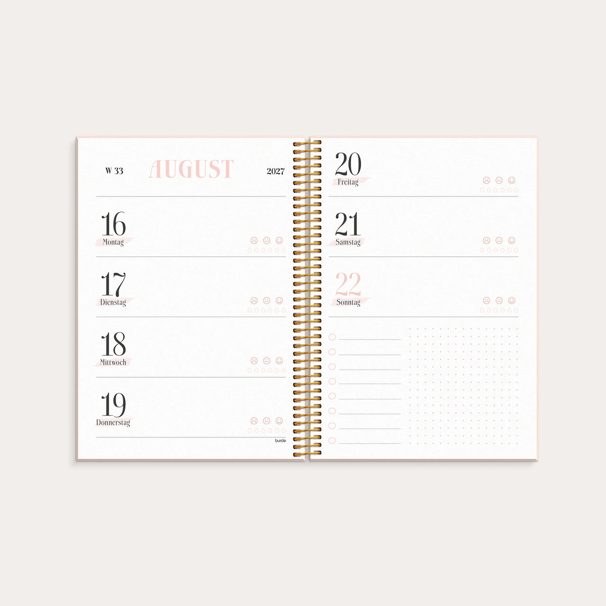 Life Planner Pink Horizontal 2027