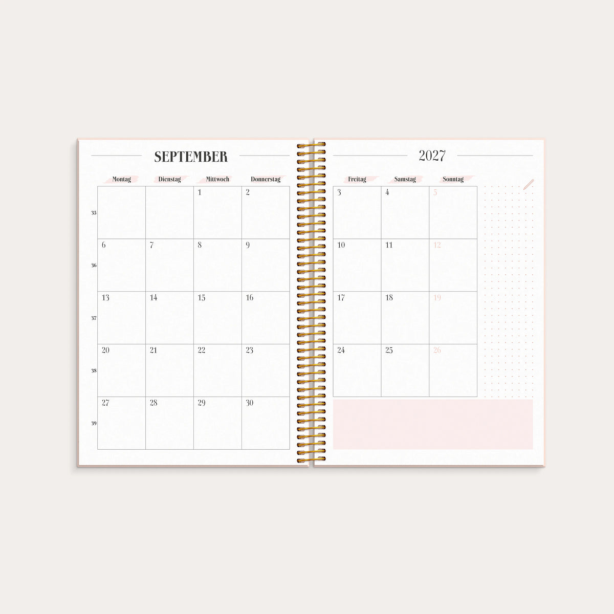 Life Planner Pink Horizontal 2027