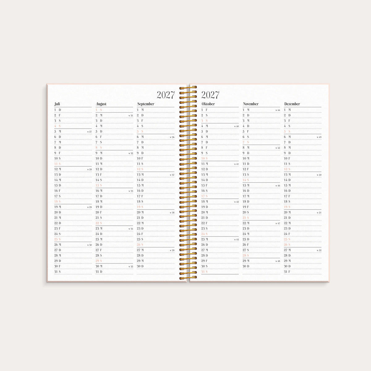Life Planner Pink Horizontal 2027