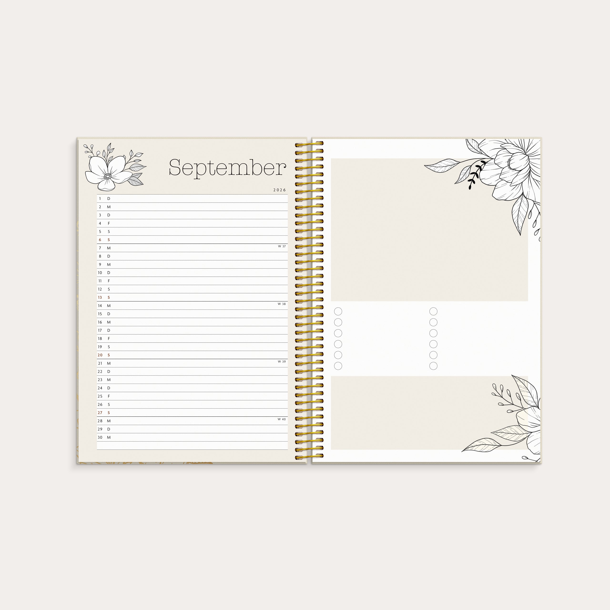 Kalender 2026 Life Planner Bloom