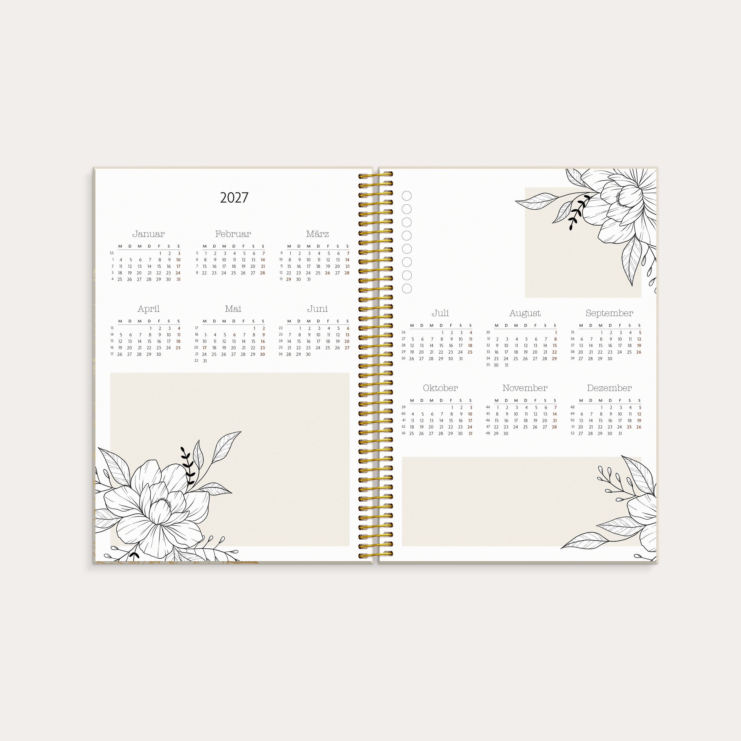 Kalender 2026 Life Planner Bloom