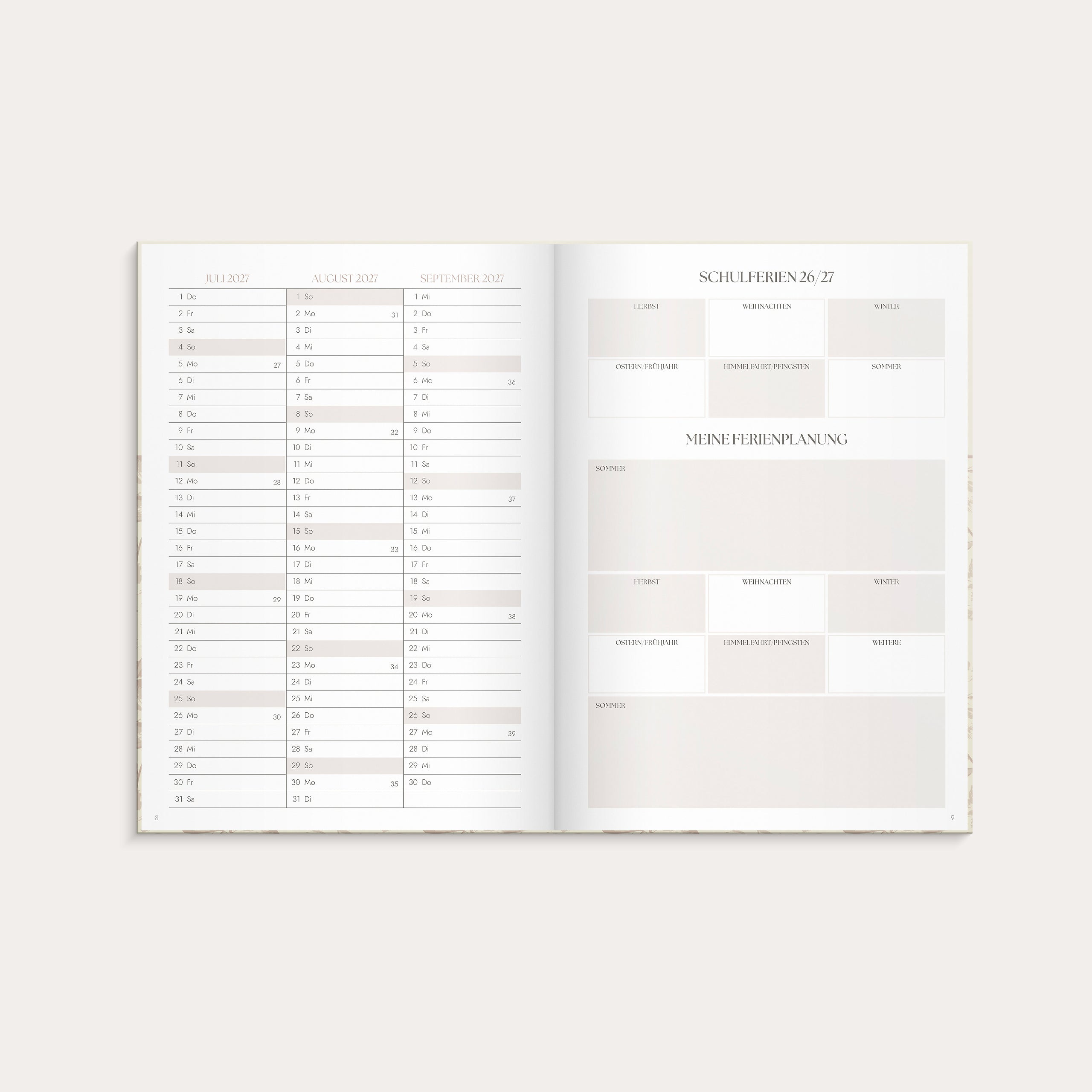 Lehrerplaner 26/27 Blumen