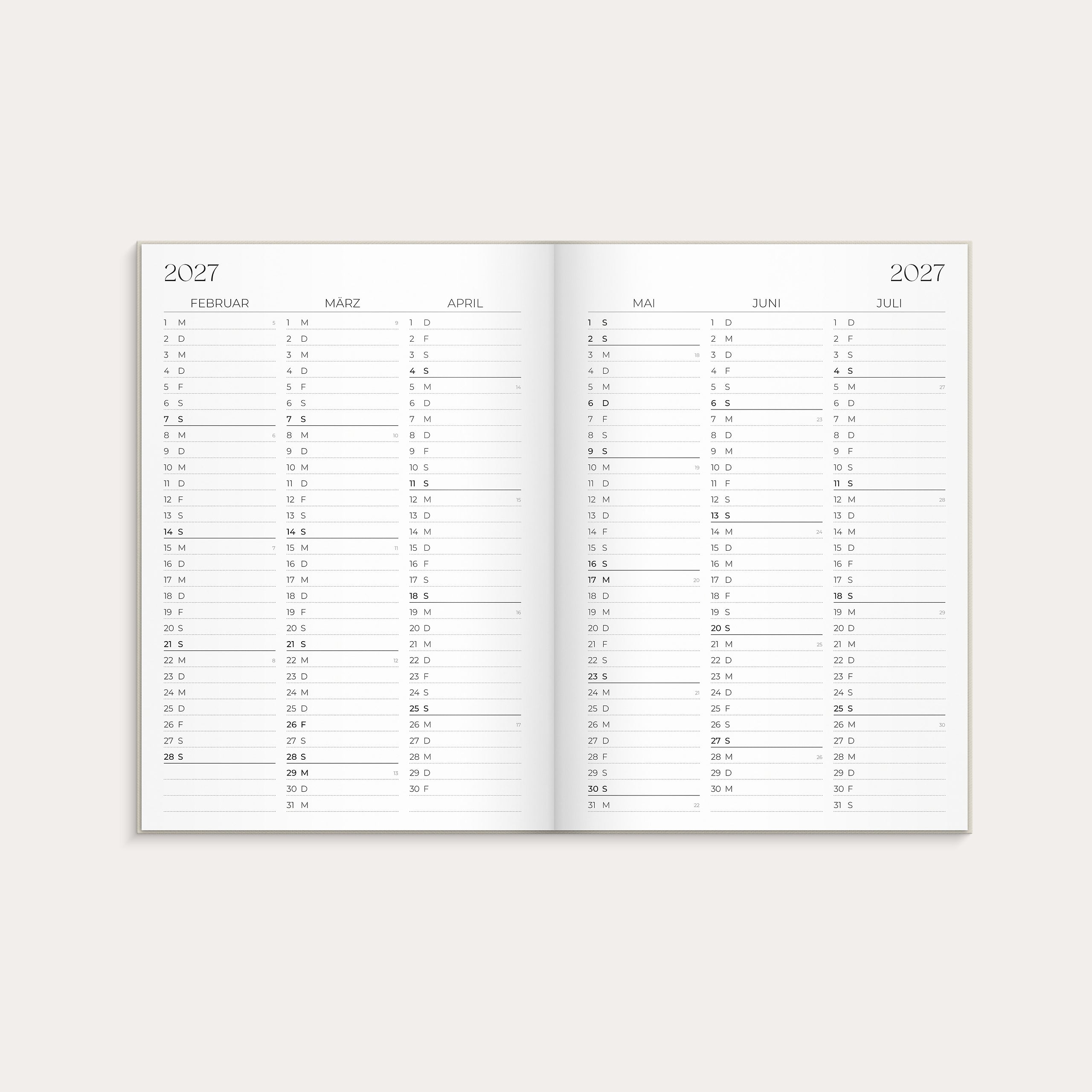 Student Planner A5 26/27  Beige – detail view