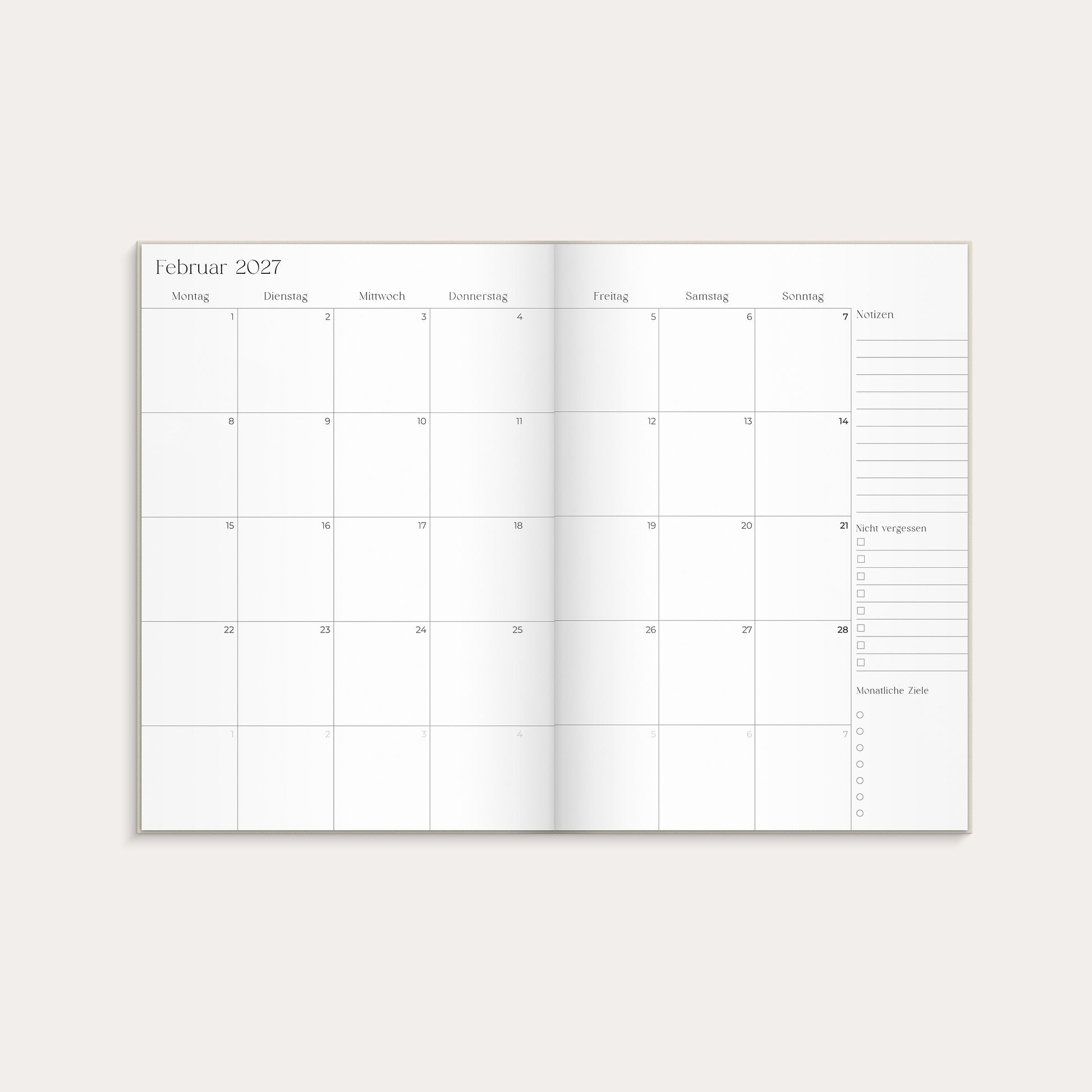 Student Planner A5 26/27  Beige – detail view