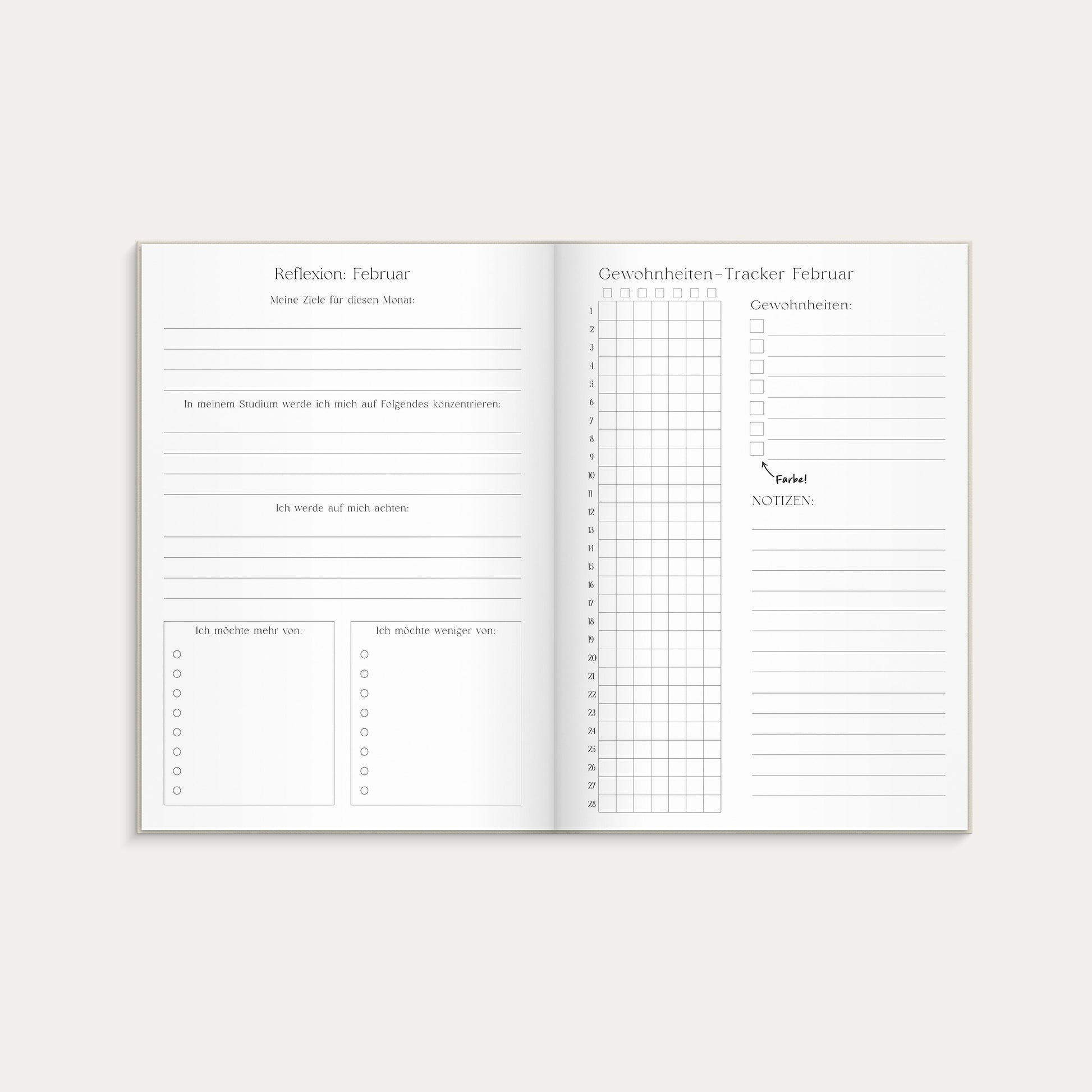 Student Planner A5 26/27  Beige – detail view