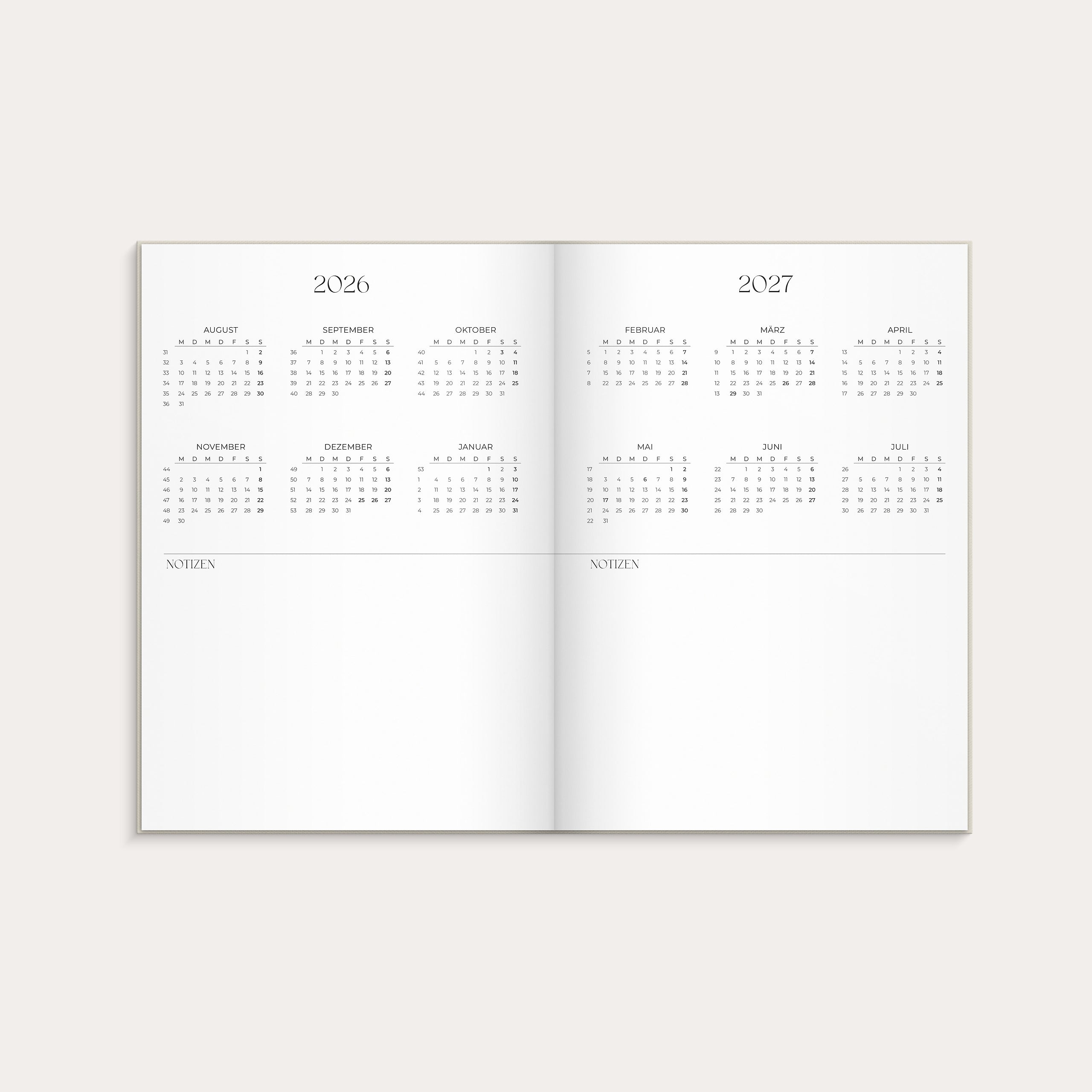 Student Planner A5 26/27  Beige – detail view