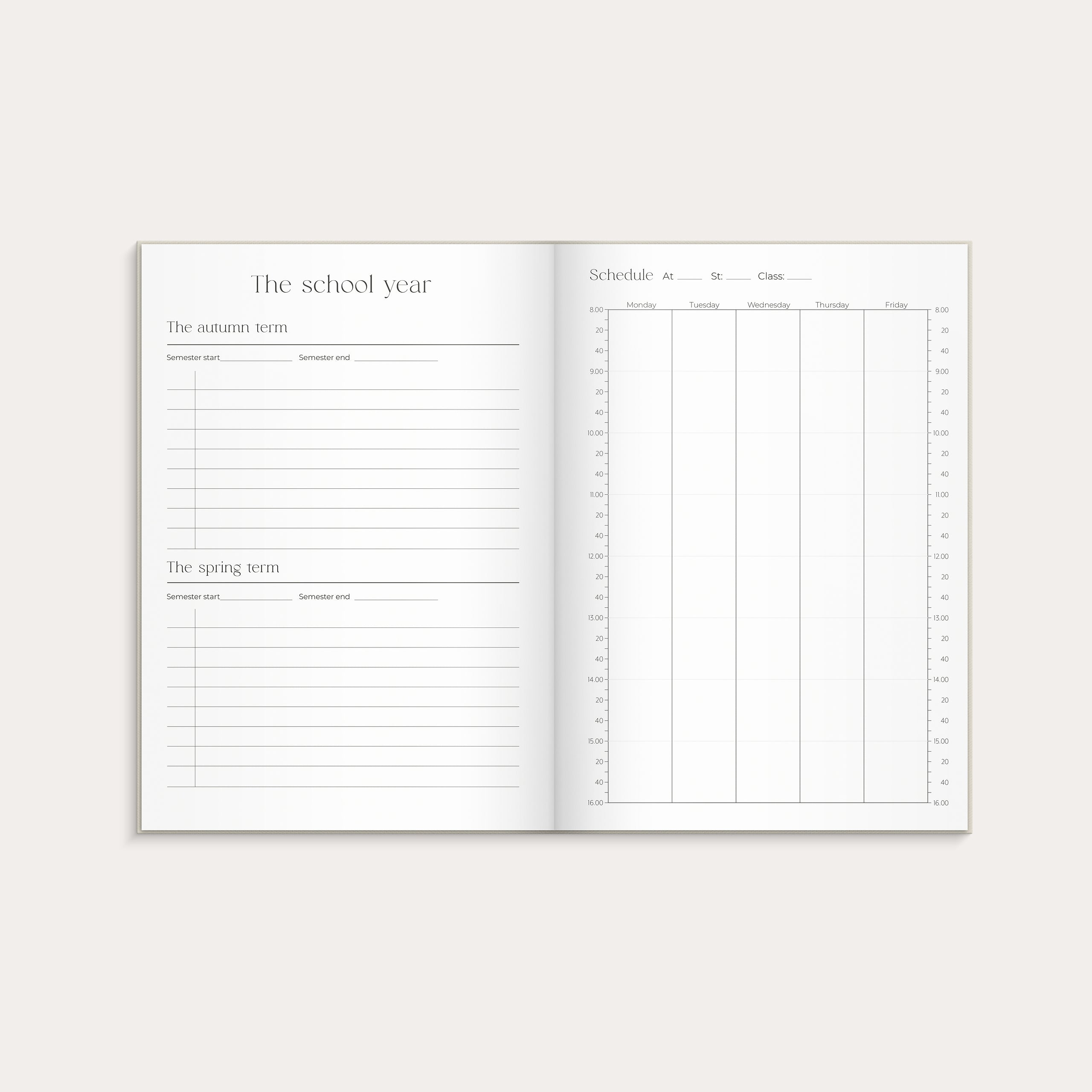 Student Planner A5 26/27 beige
