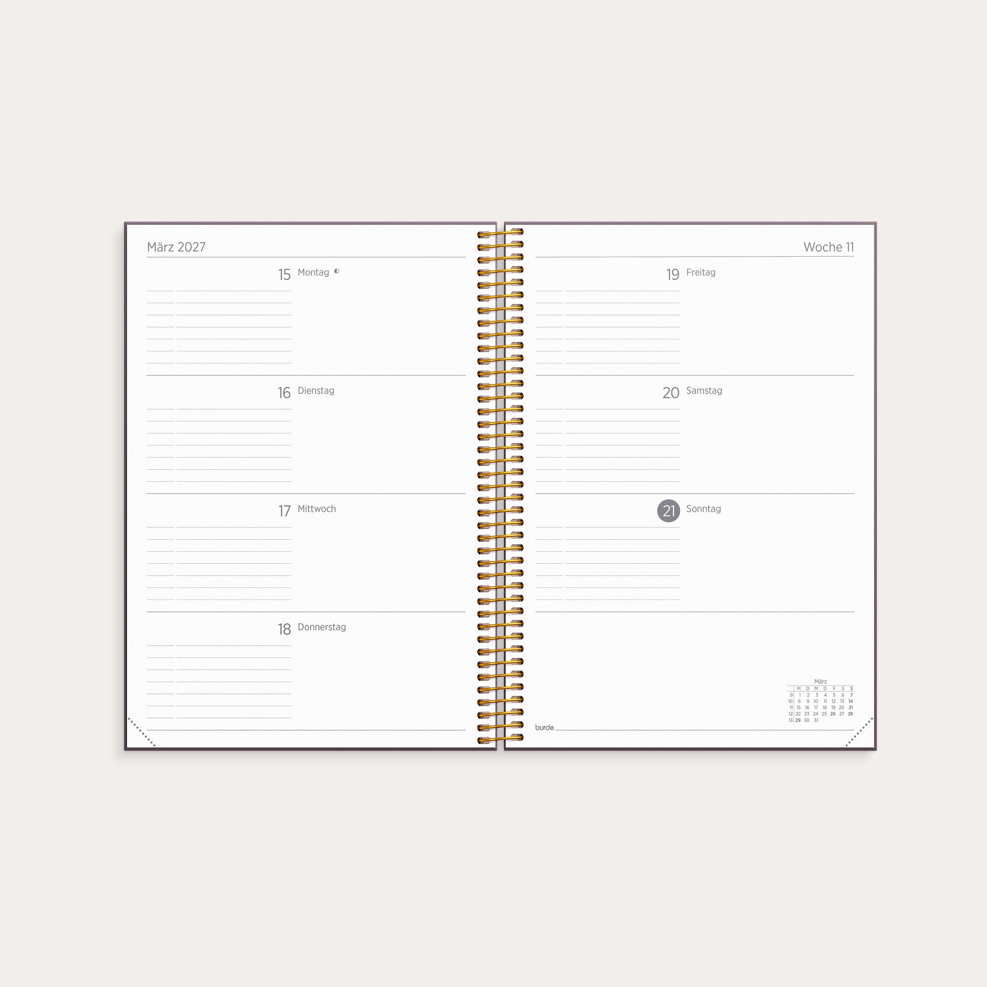 Organizer & Notes A5 26/27 Weinrot – detail view