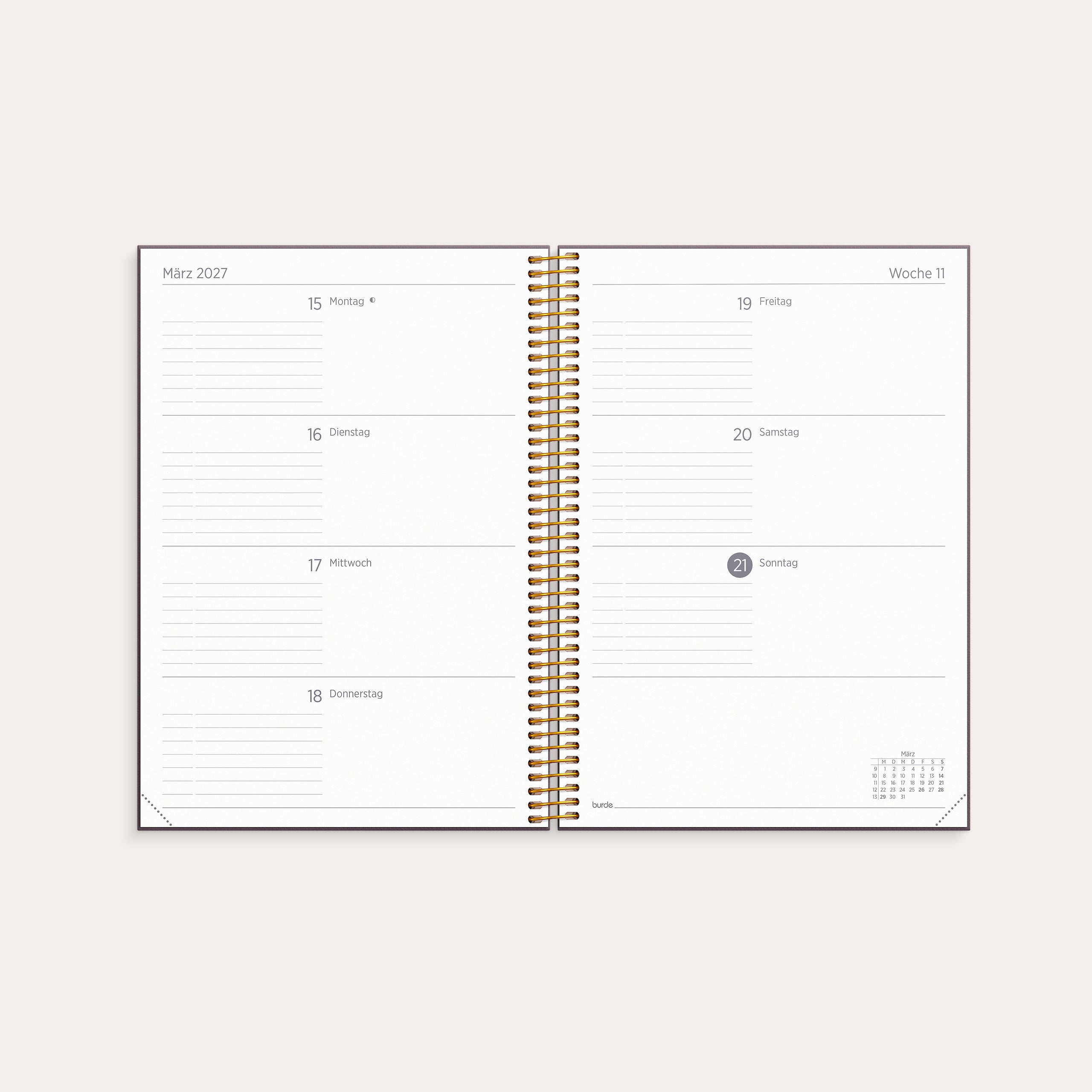 Organizer & Notes A5 26/27 Weinrot