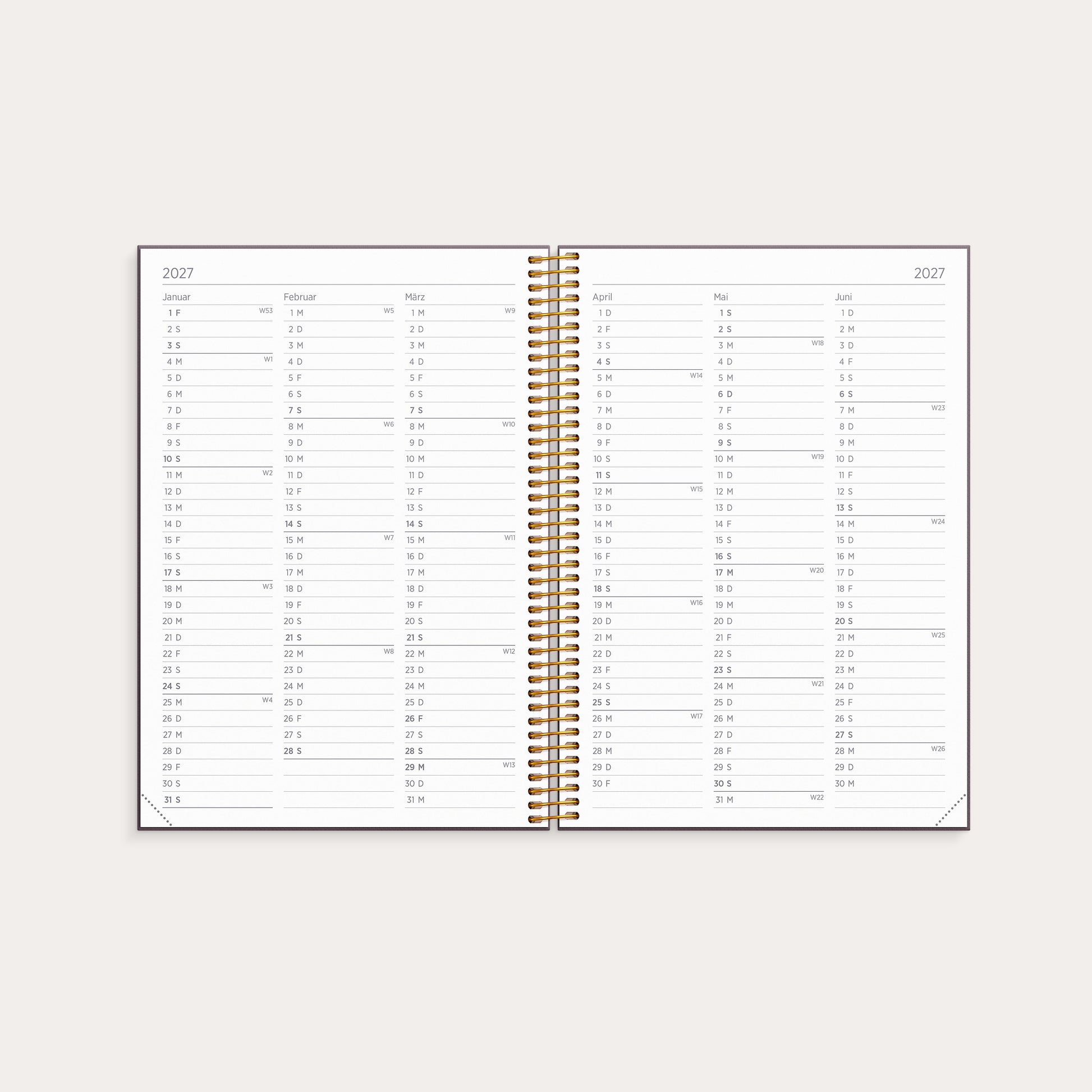 Organizer & Notes A5 26/27 Weinrot – detail view