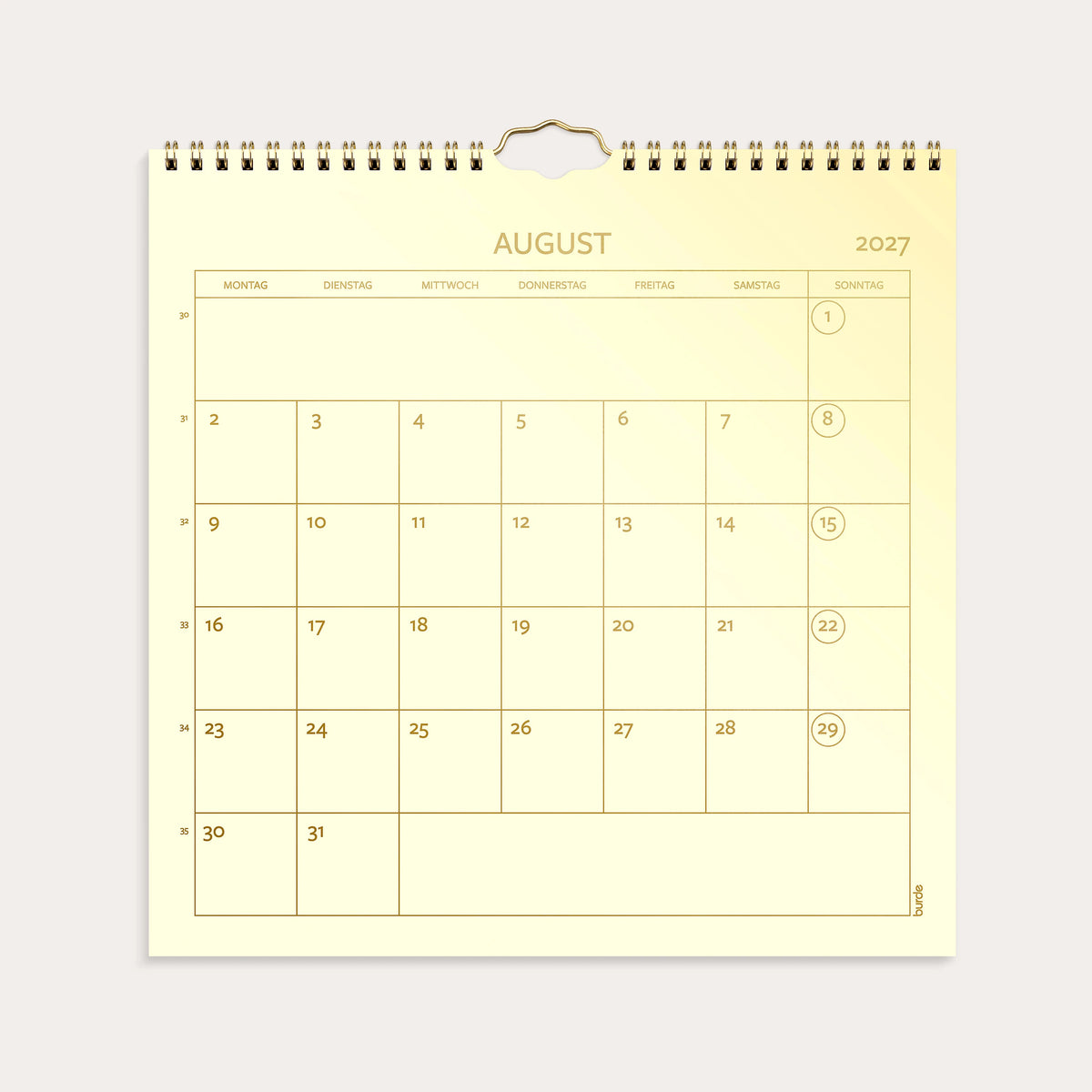 Wall calendar 2027 Color