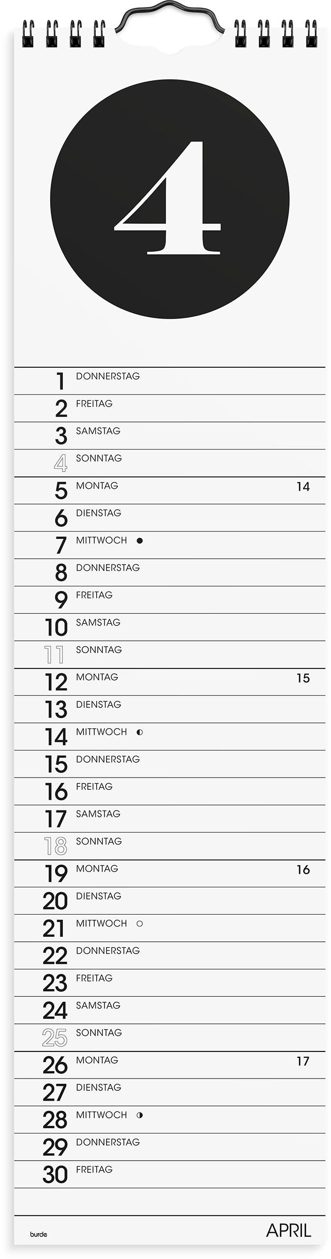 Wandkalender 2027 Simple