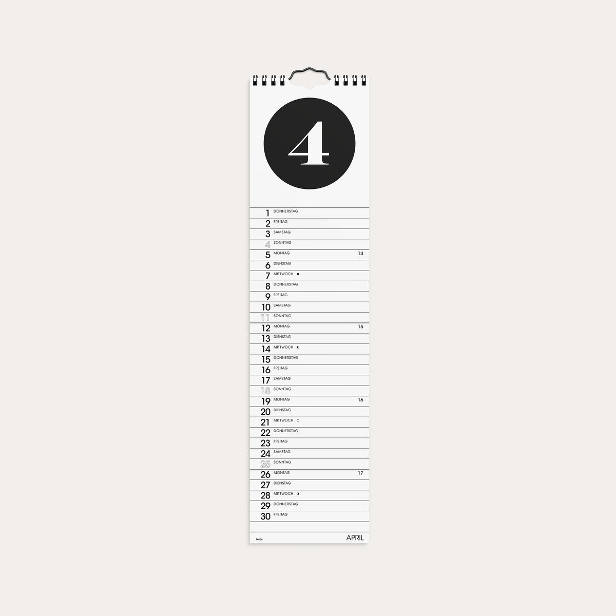Wandkalender 2027 Simple