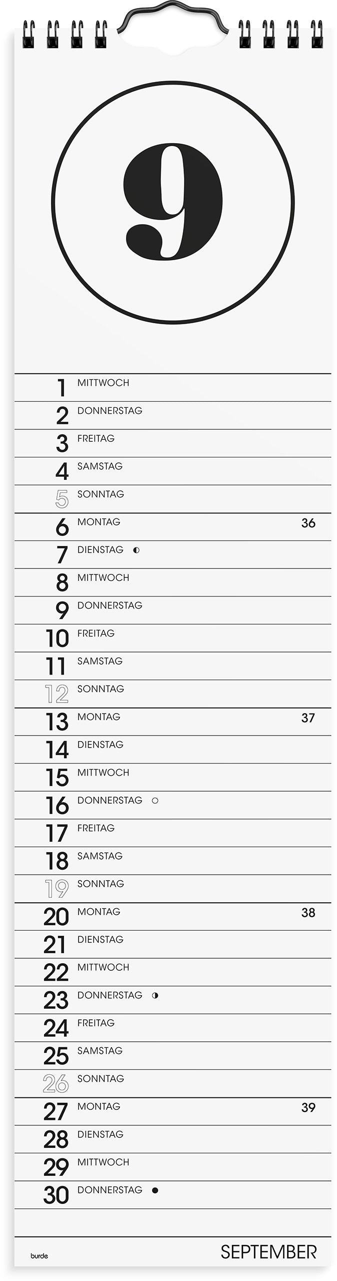 Wandkalender 2027 Simple