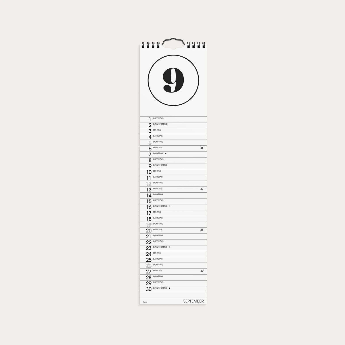 Wandkalender 2027 Simple