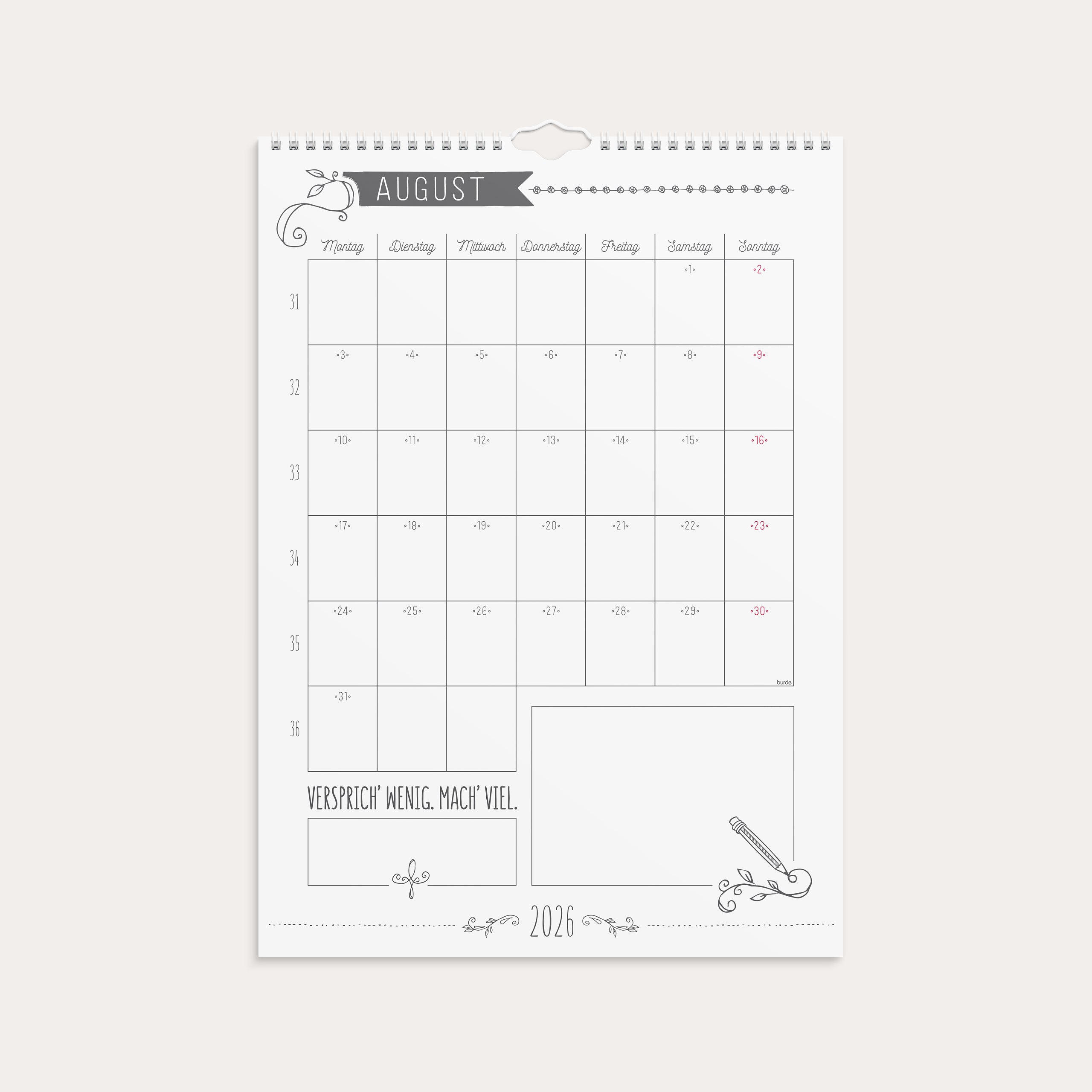 Doodle Wandkalender 2026