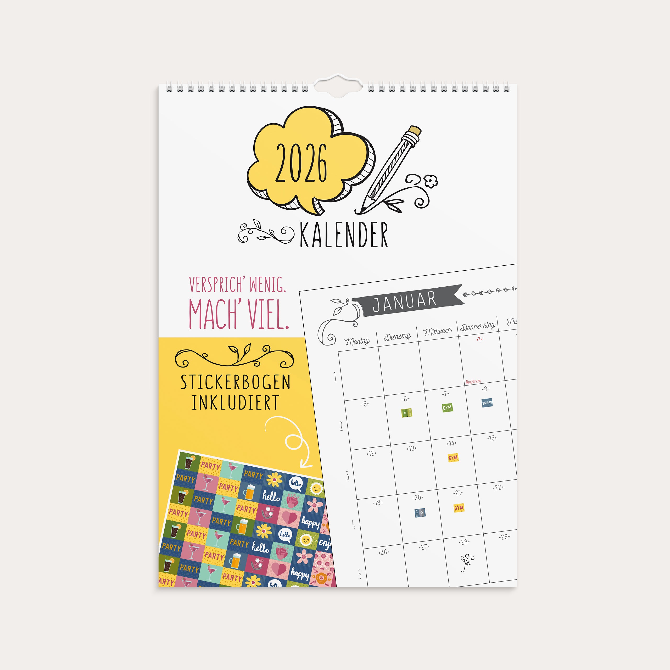 Doodle Wandkalender 2026