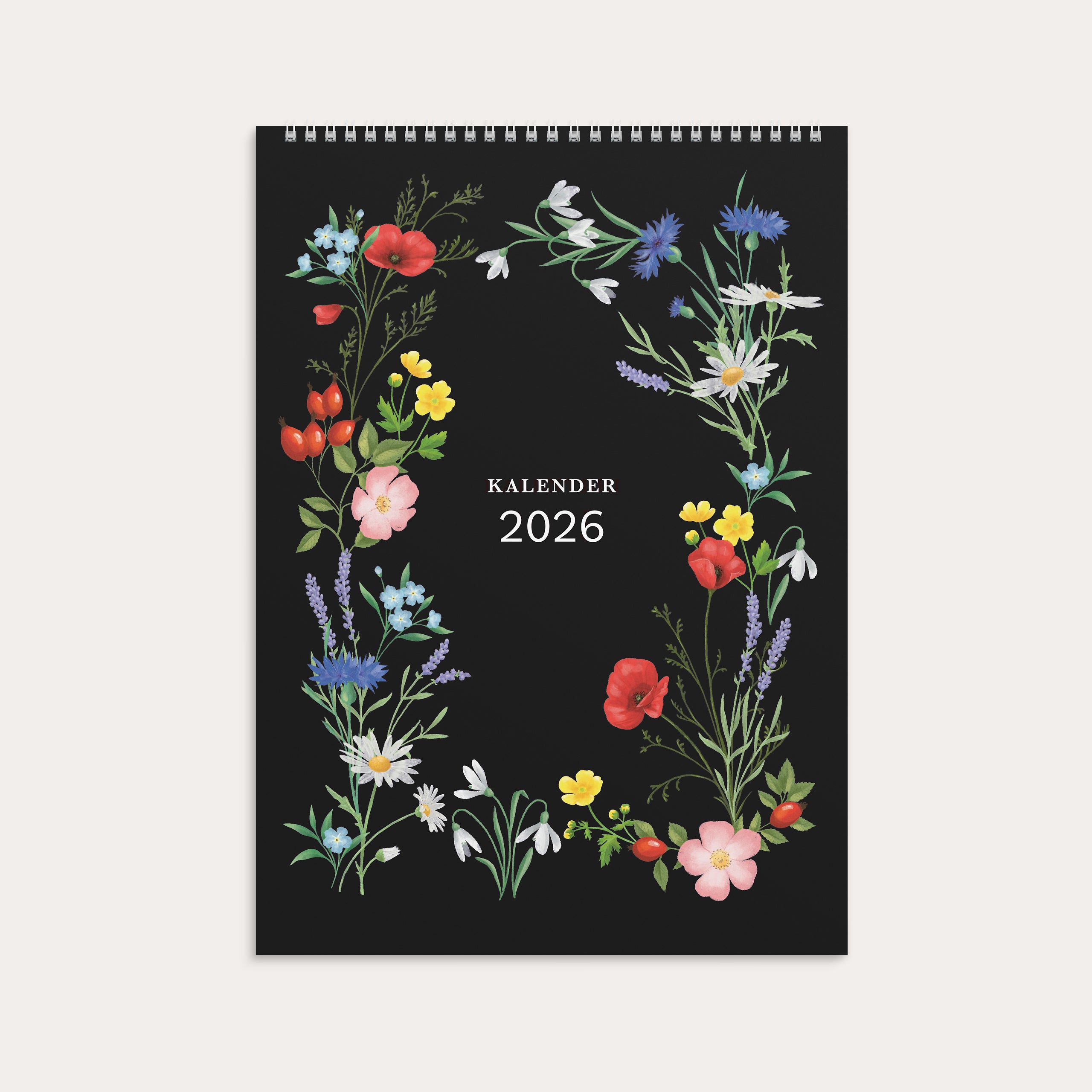 Illustrierte Blumen Wandkalender 2026