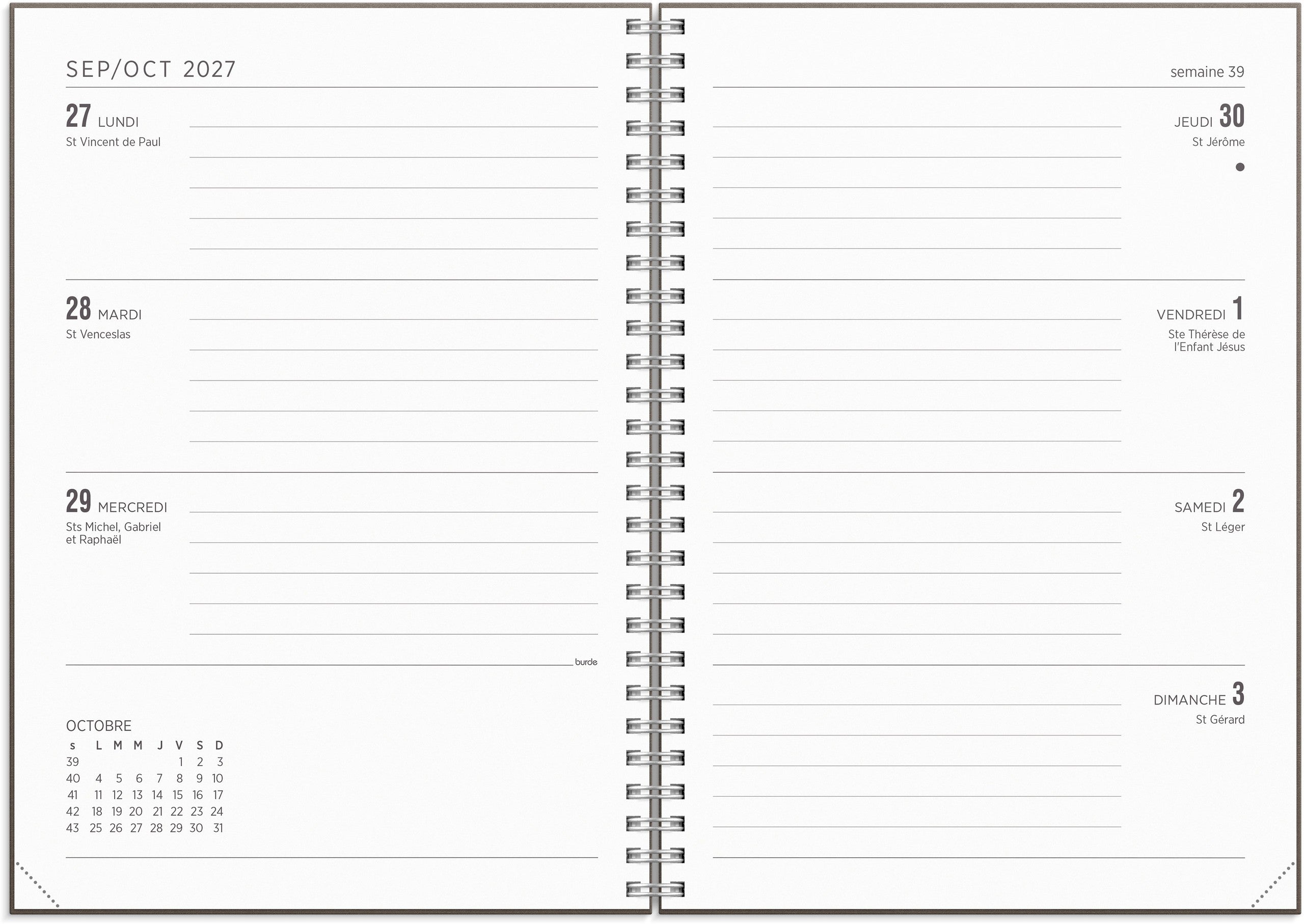 Calendar 2027 Senator A5 Story Brown