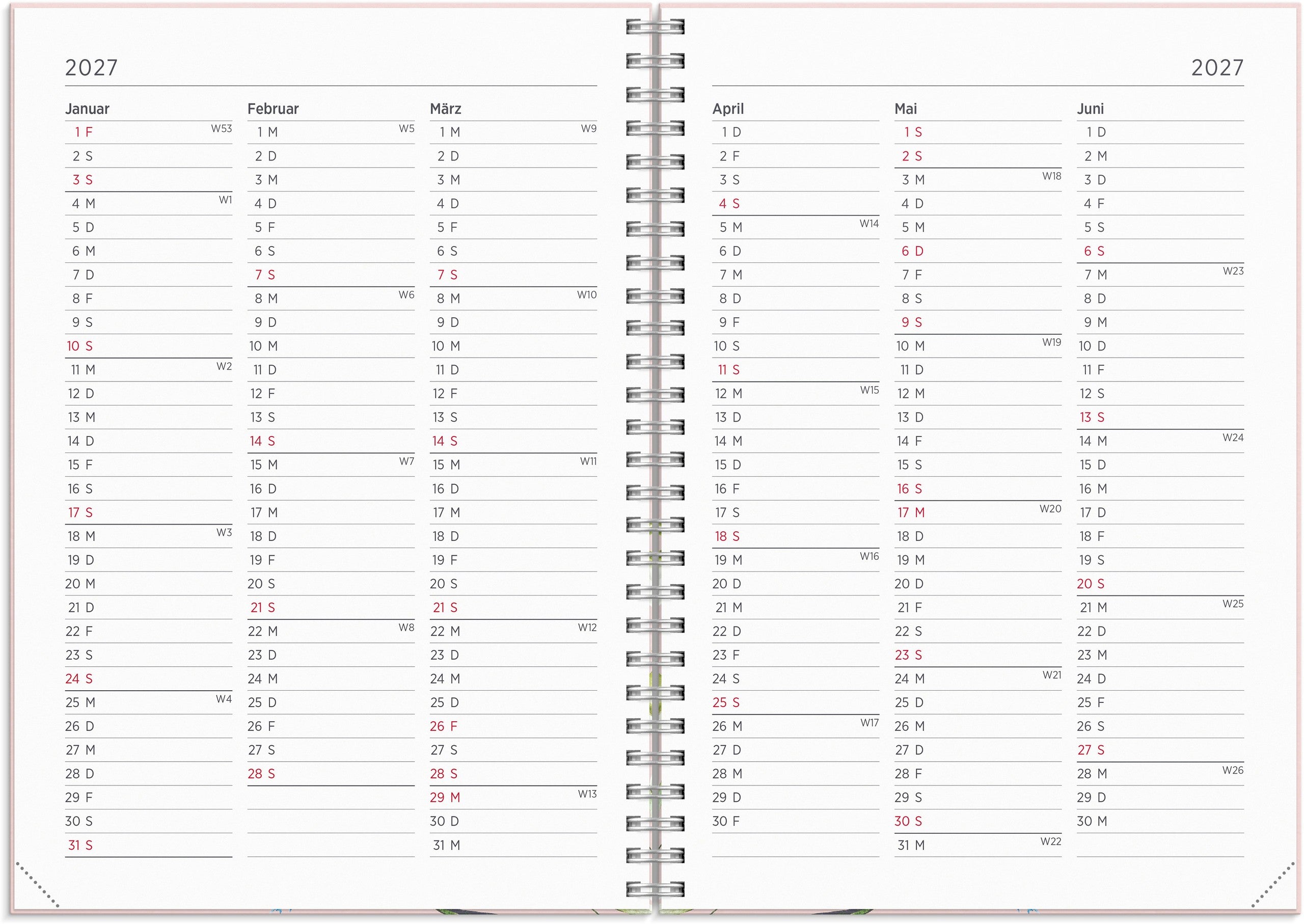 Calendar 2027 Senator A5 Story Meadow flowers