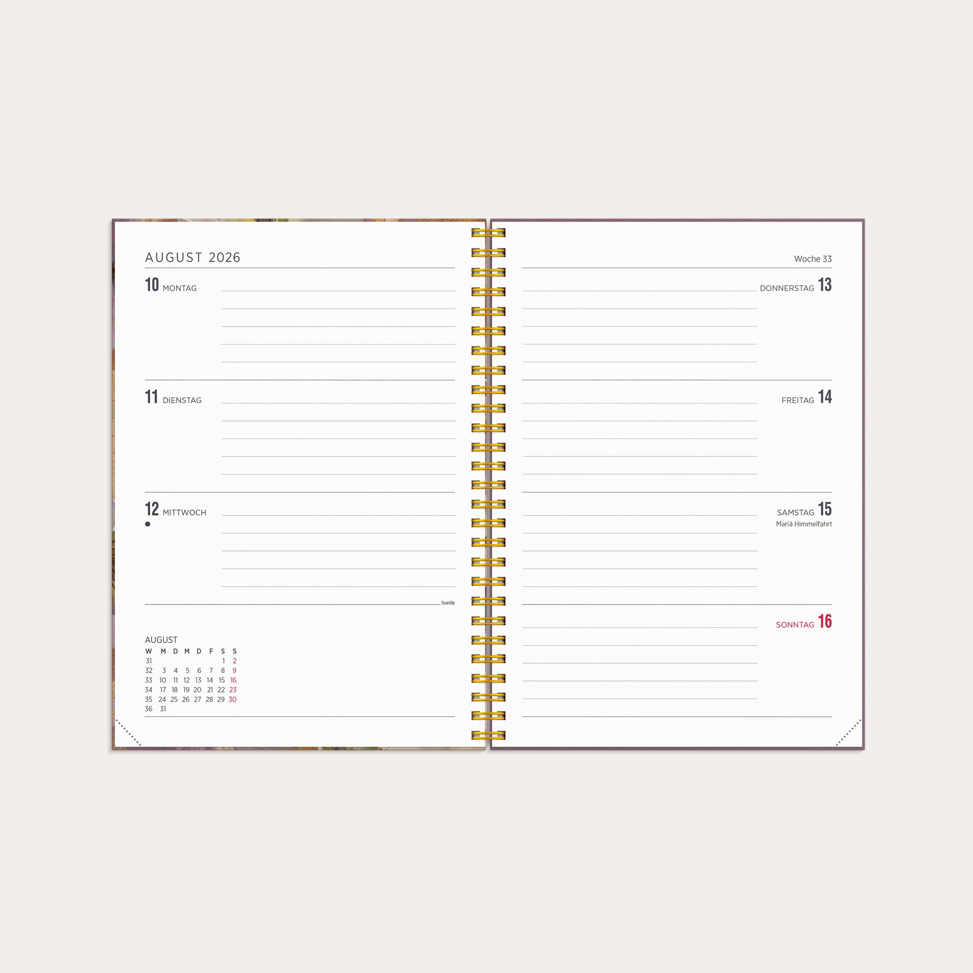 Kalender 2026 Senator A5 Story Stiefmütterchen – detail view