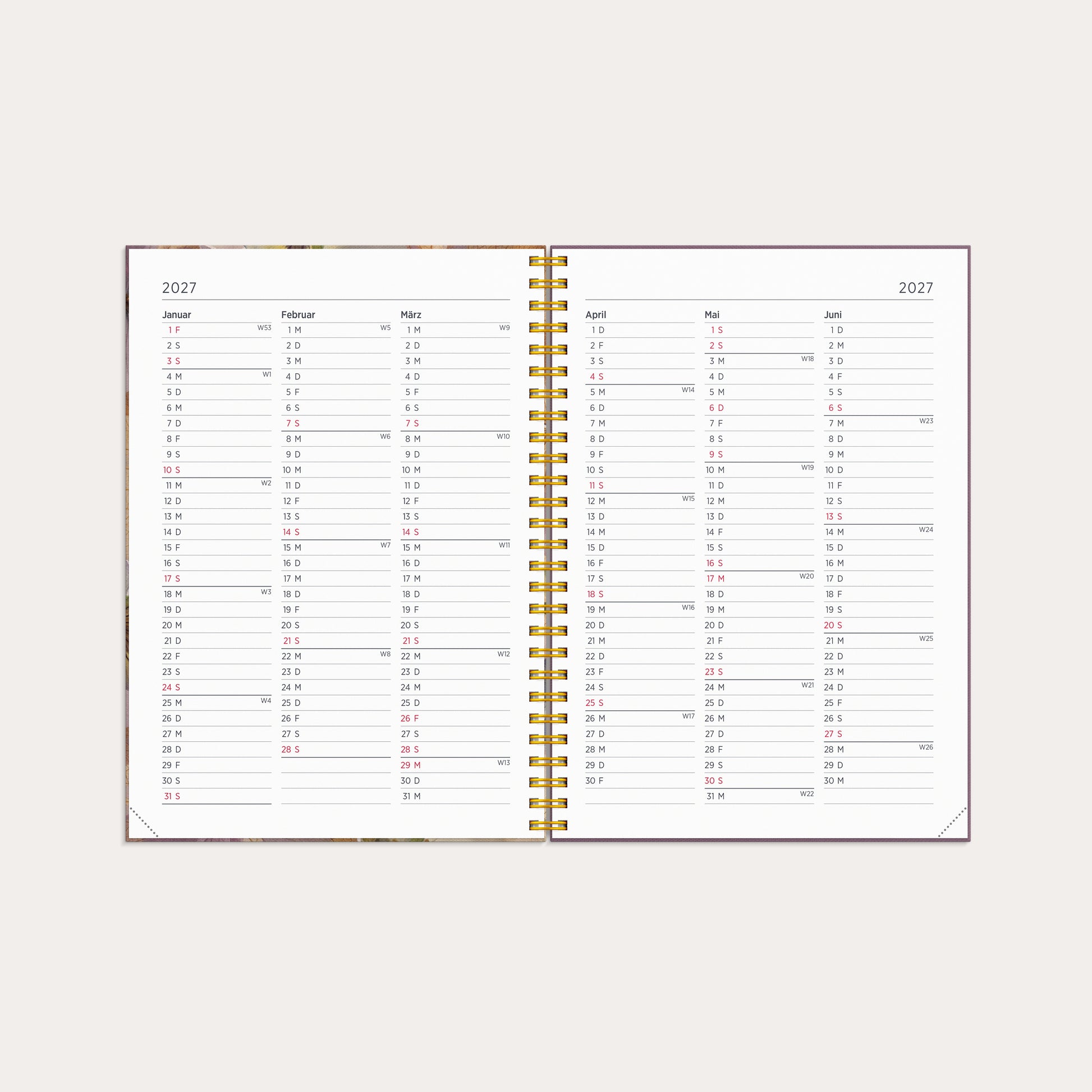 Kalender 2026 Senator A5 Story Stiefmütterchen – detail view