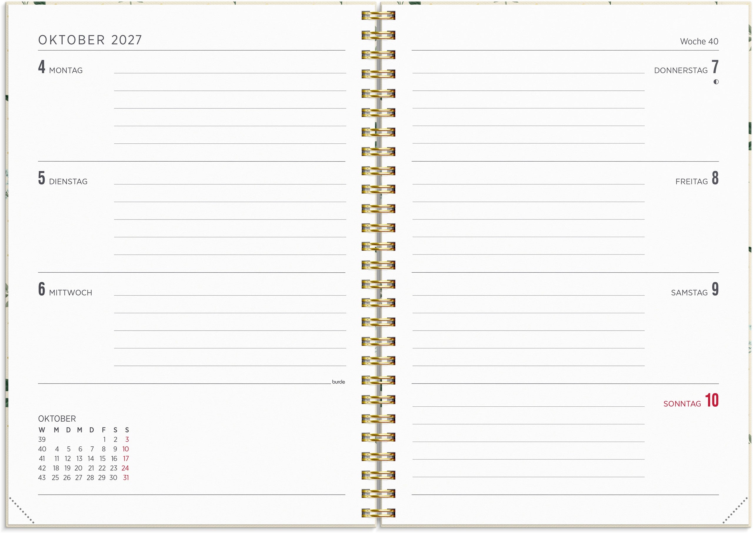 Kalender 2027 Senator A5 Story Blume