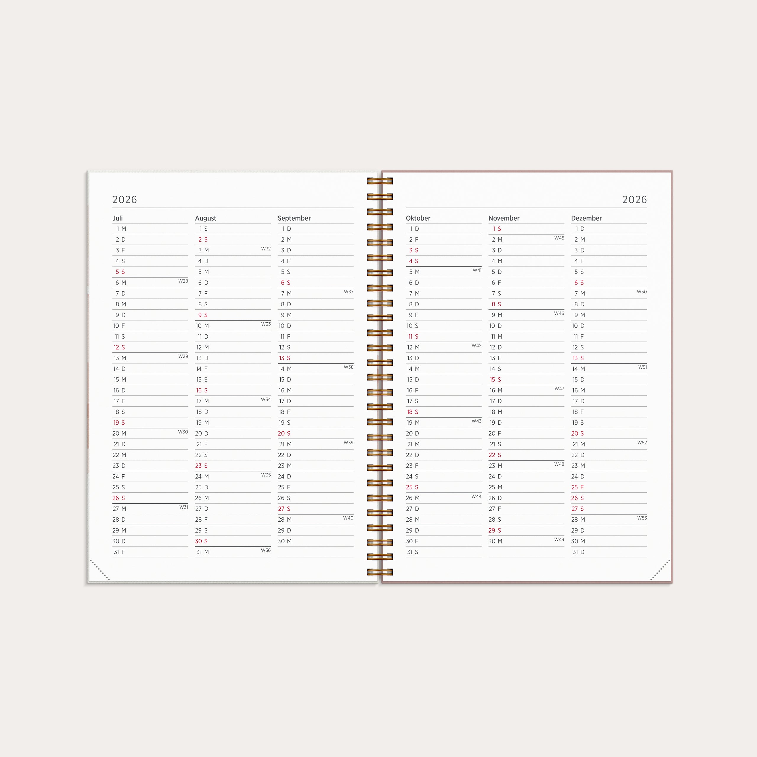 Kalender 2026 Senator A5 Story Beige