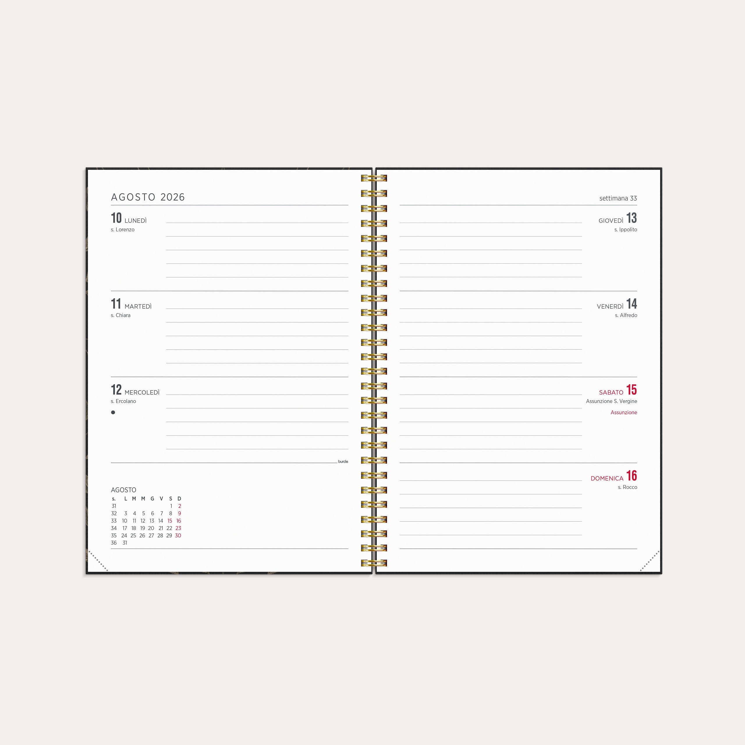 Agenda 2026 Senator A5 Foglie ornamentali