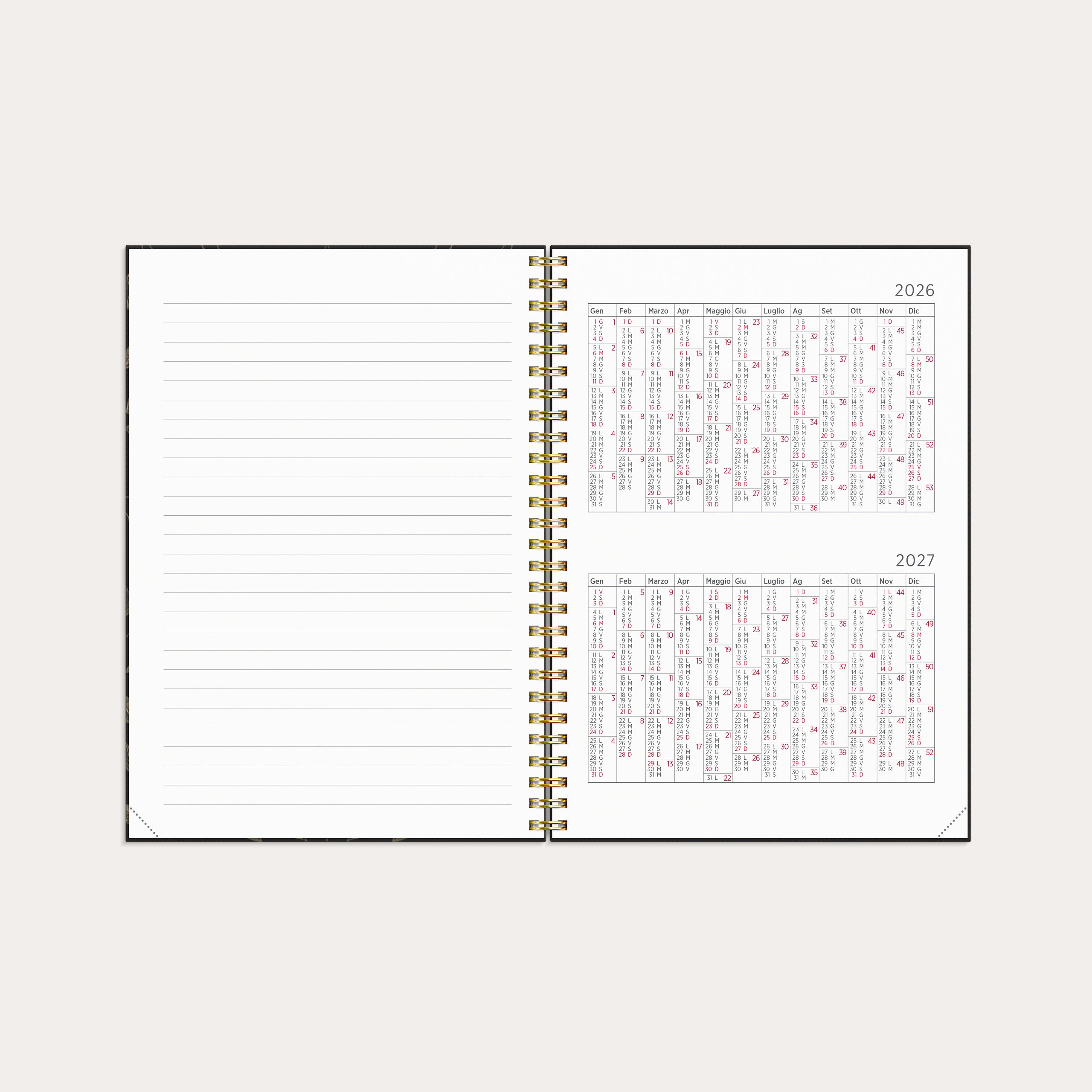 Agenda 2026 Senator A5 Foglie ornamentali