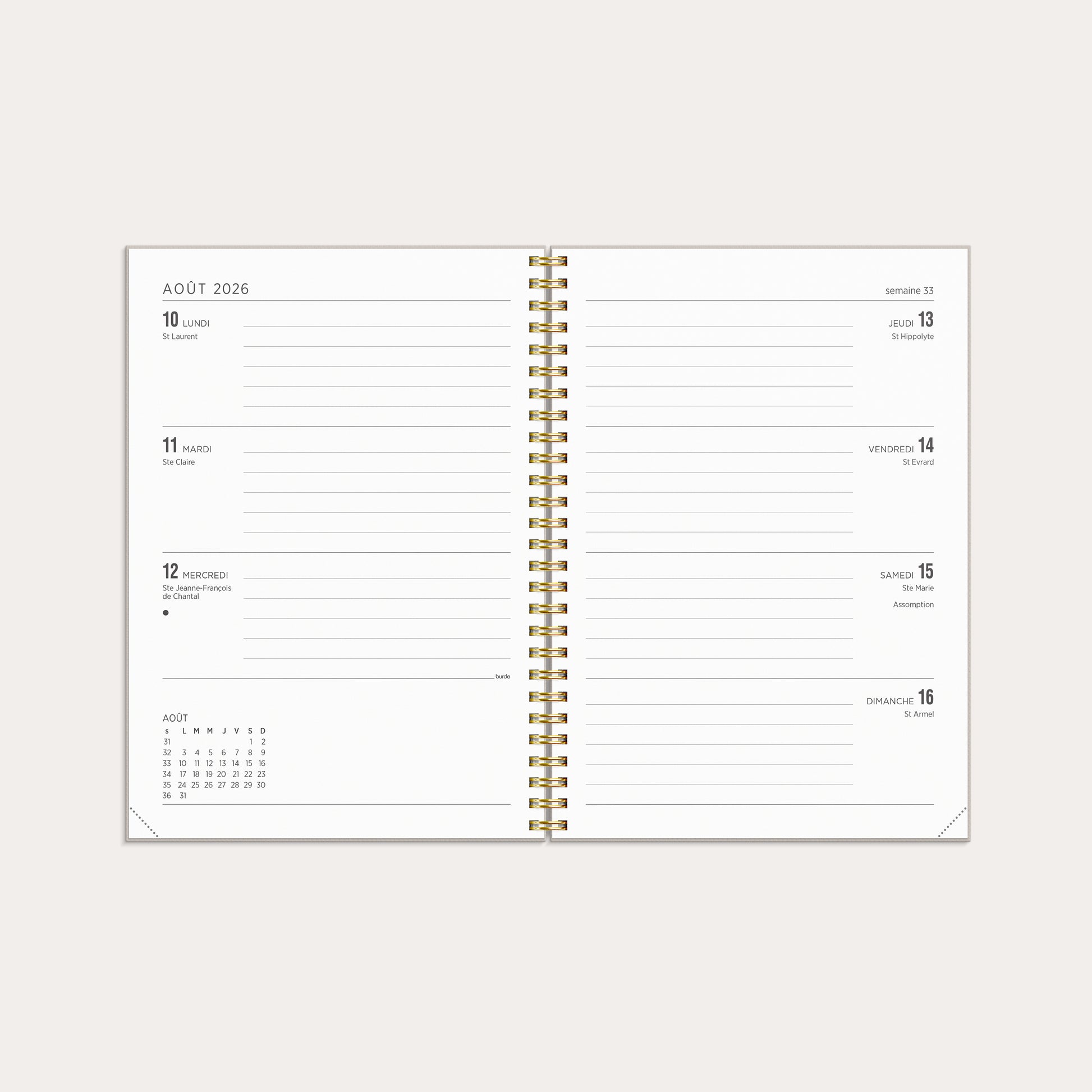 Agenda 2026 Senator A5 Rêves de lapin – detail view