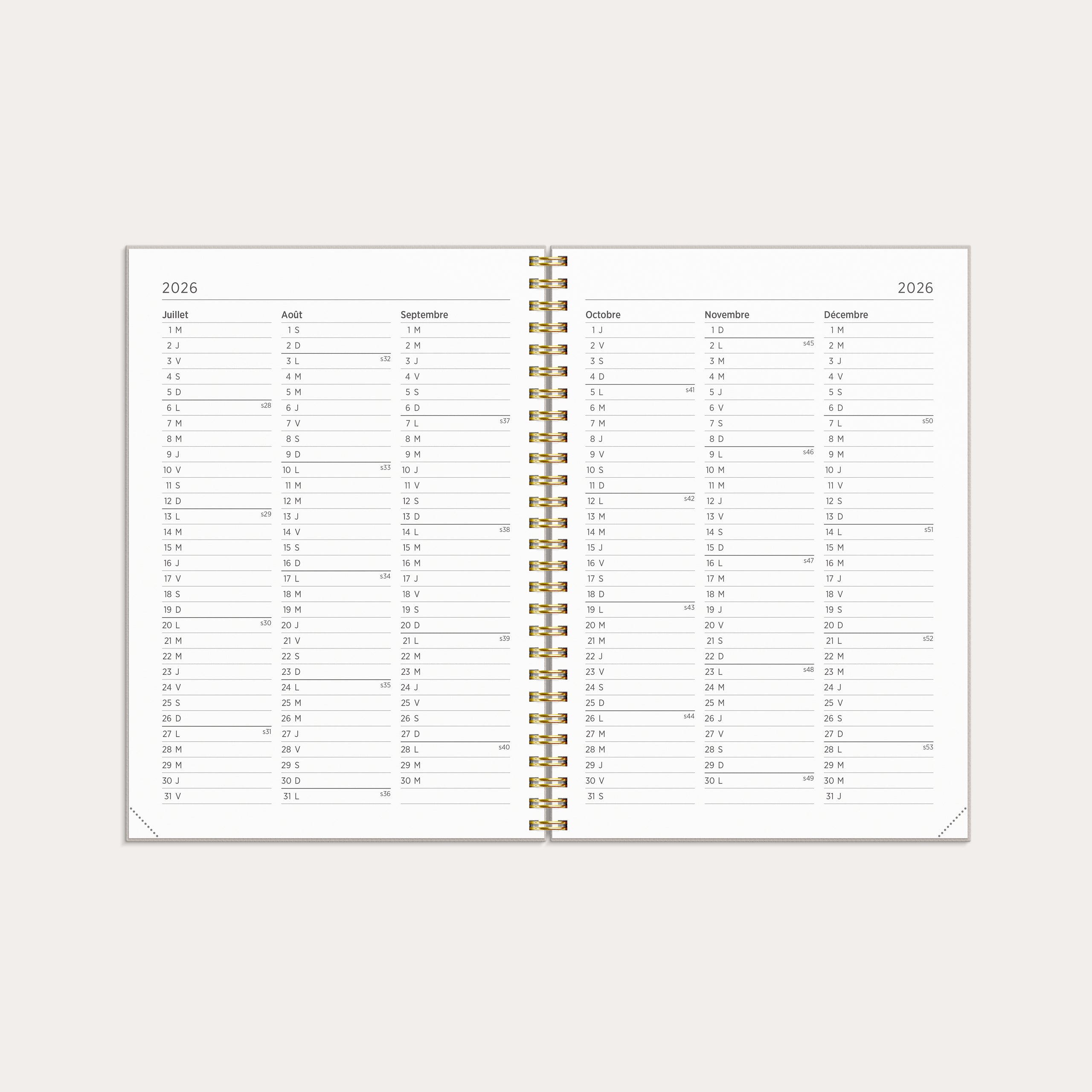 Agenda 2026 Senator A5 Rêves de lapin