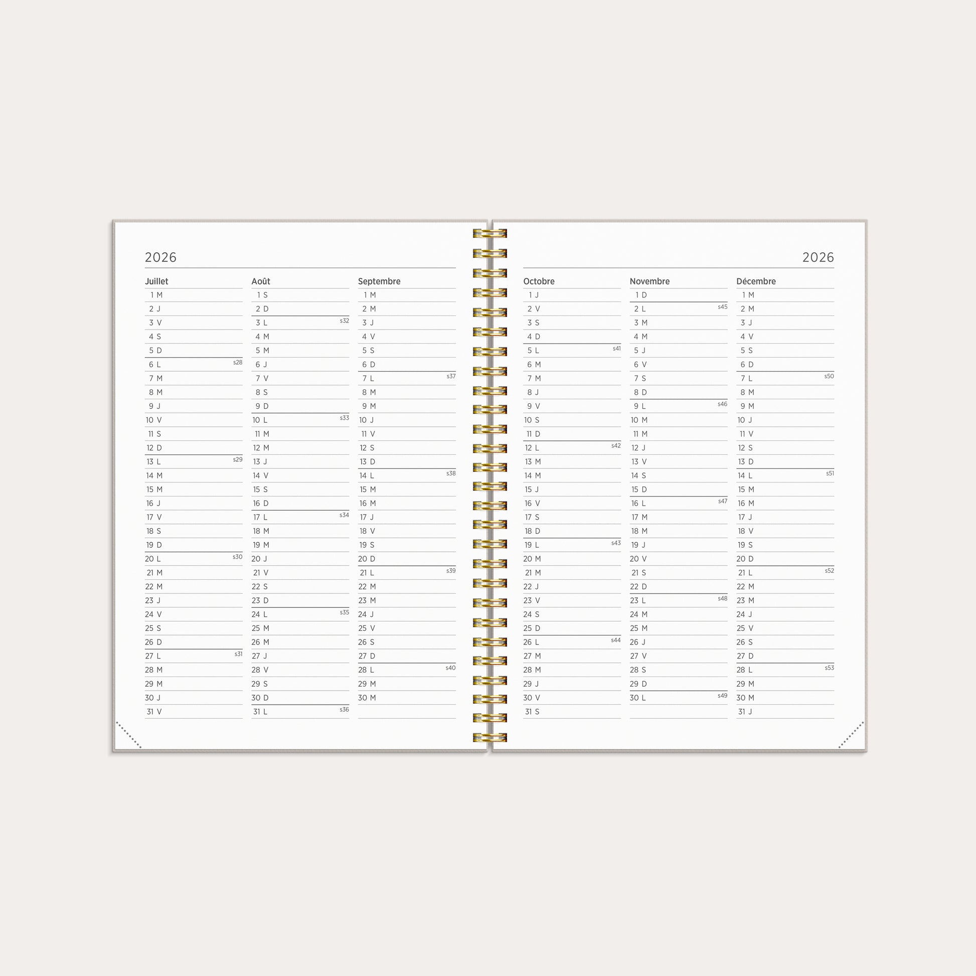 Agenda 2026 Senator A5 Rêves de lapin – detail view