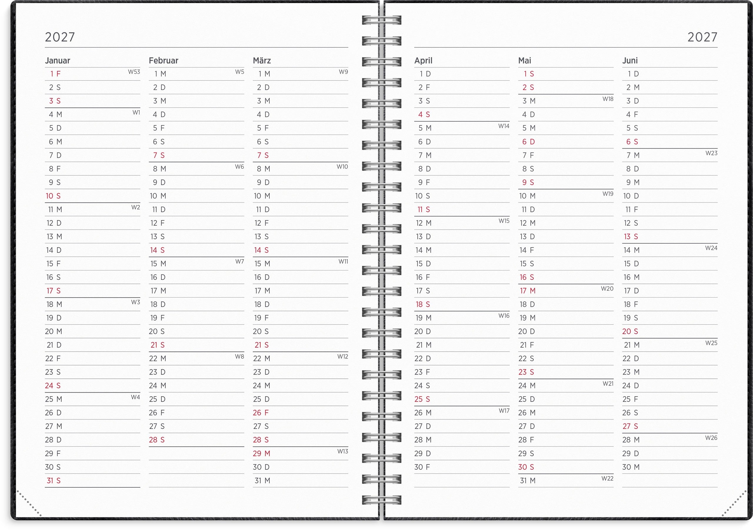 Kalender 2027 Senator A5 Twist schwarz