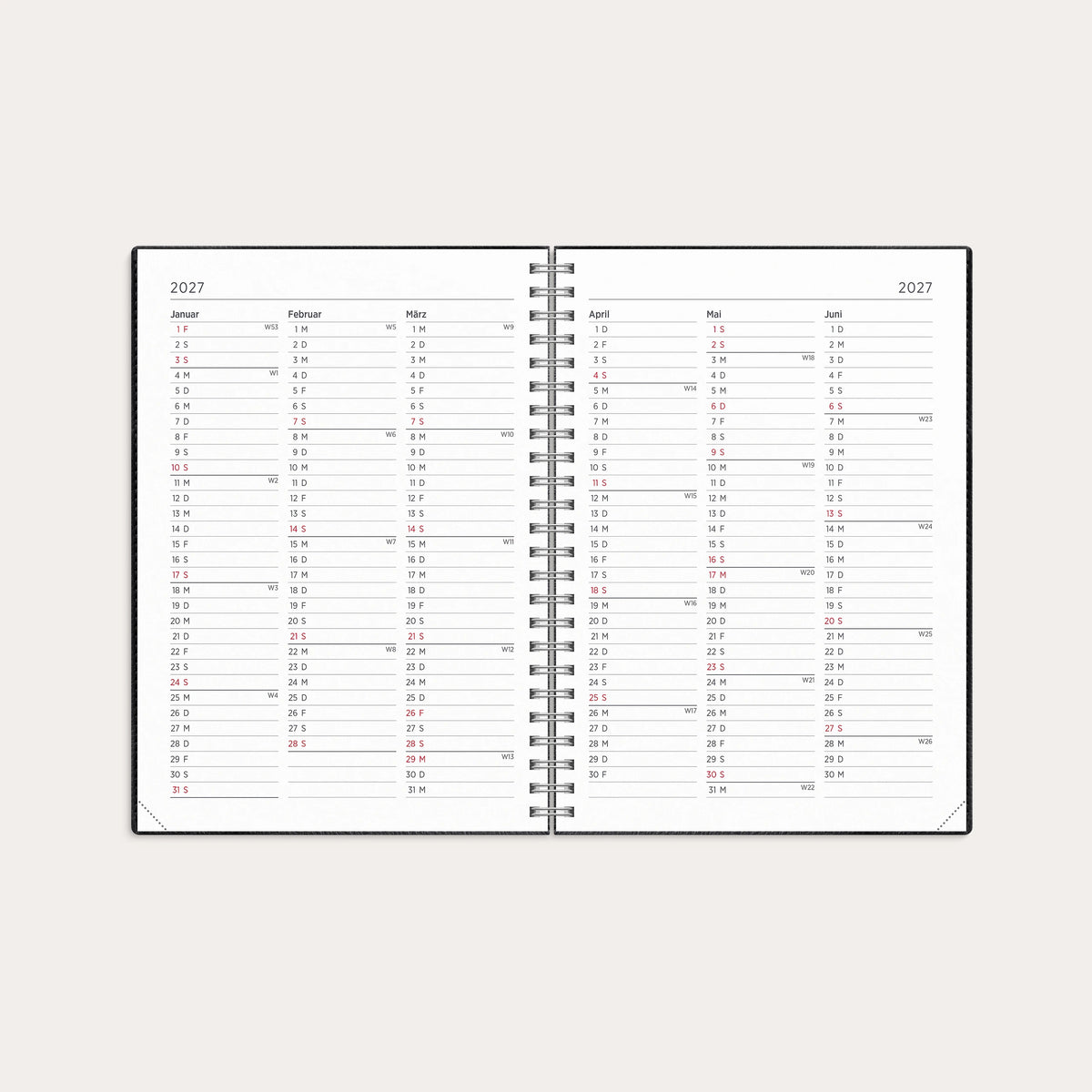 Calendar 2027 Senator A5 Twist black