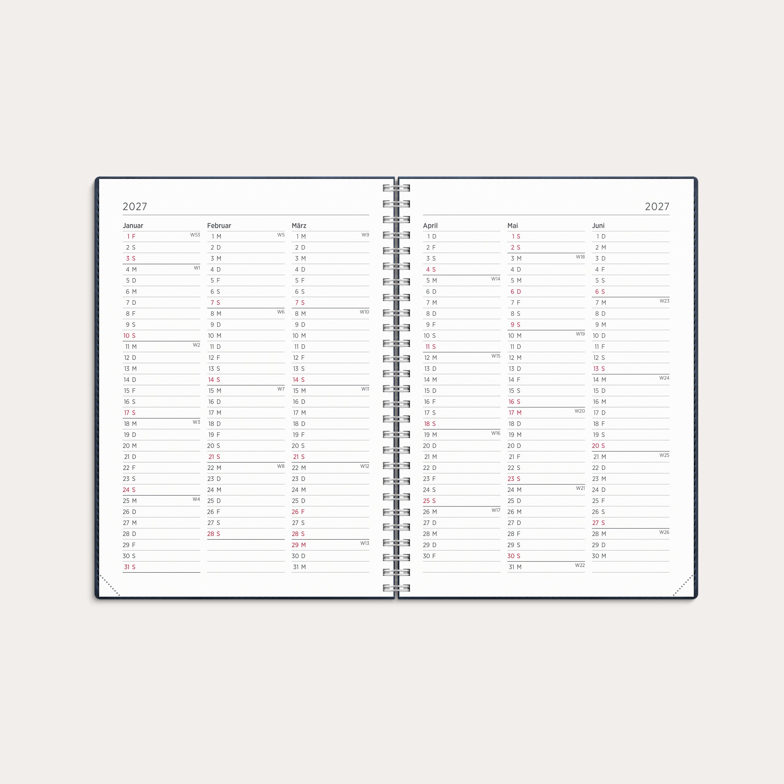 Kalender 2026 Senator A5 Twist blau