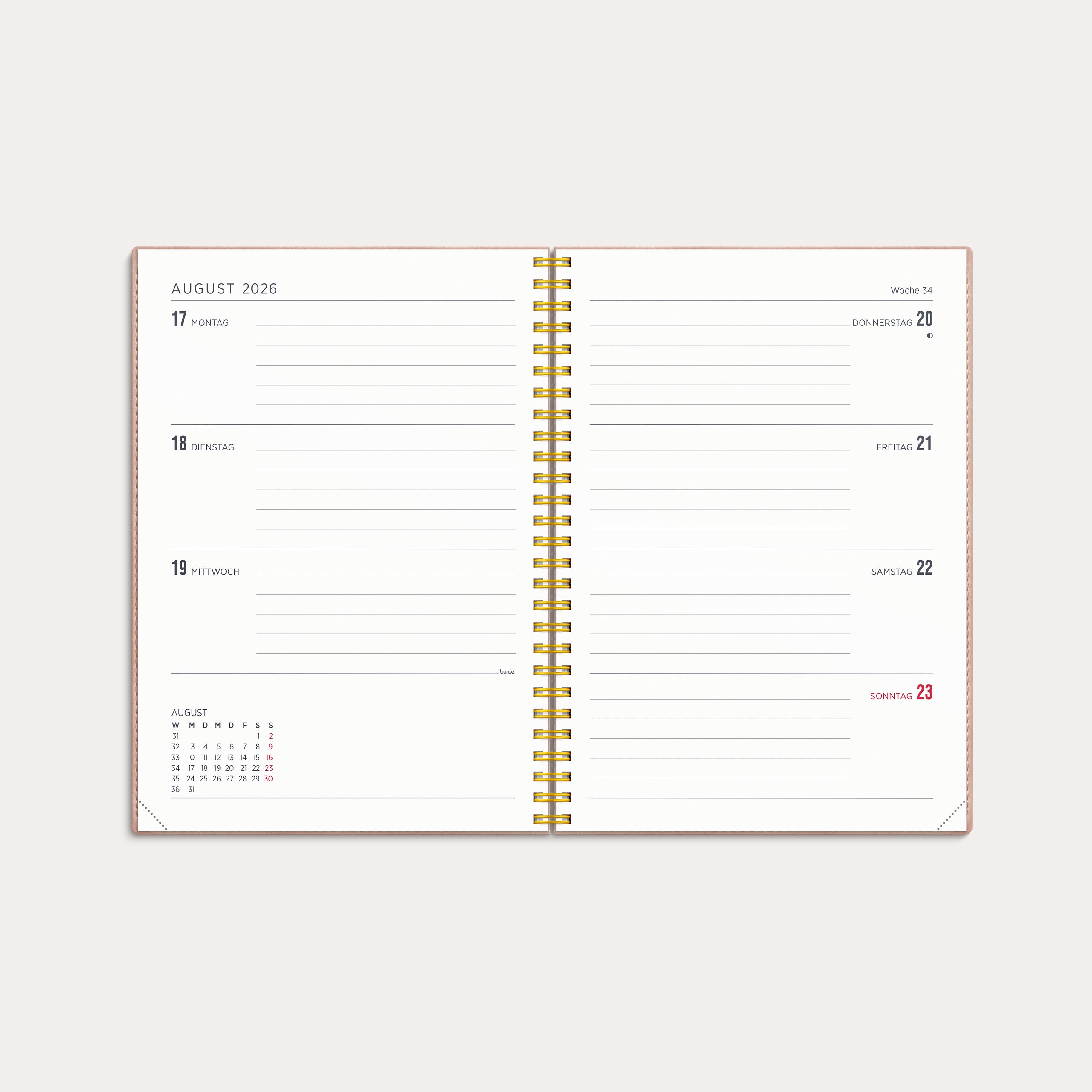 Kalender 2026 Senator A5 Twist rosa