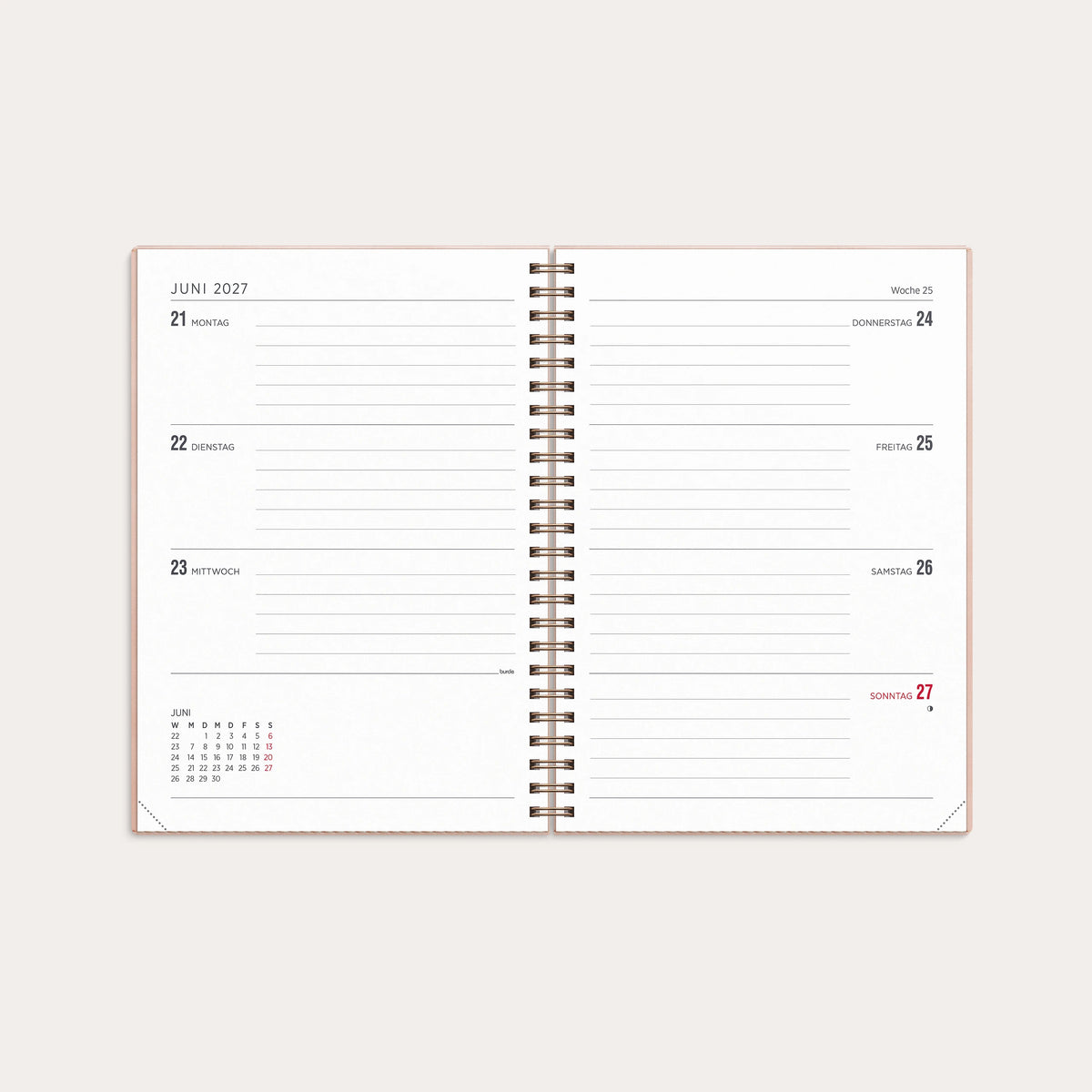 Calendar 2027 Senator A5 Twist pink