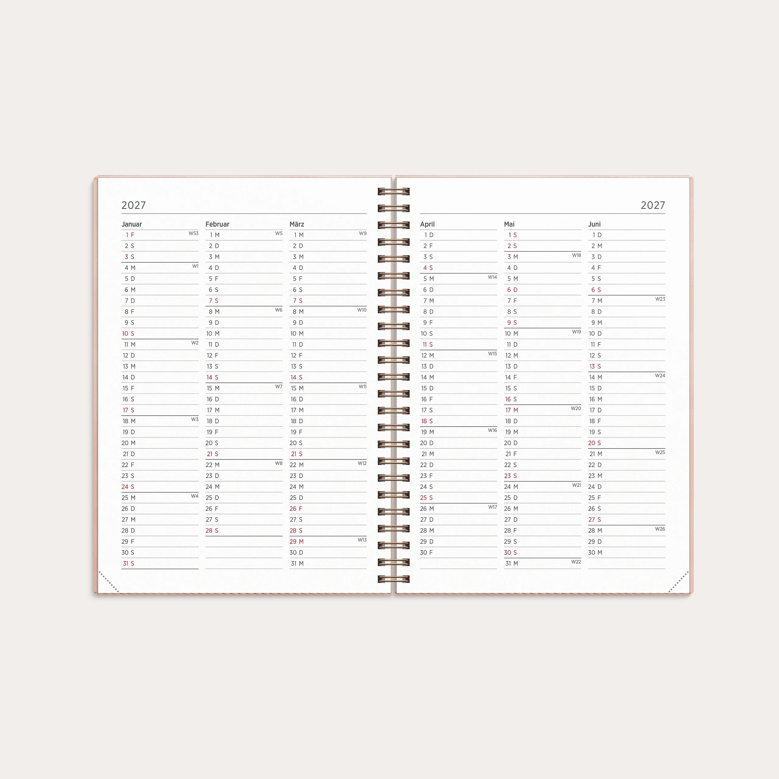 Kalender 2027 Senator A5 Twist rosa