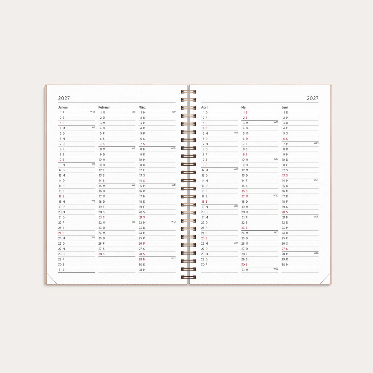 Kalender 2027 Senator A5 Twist rosa