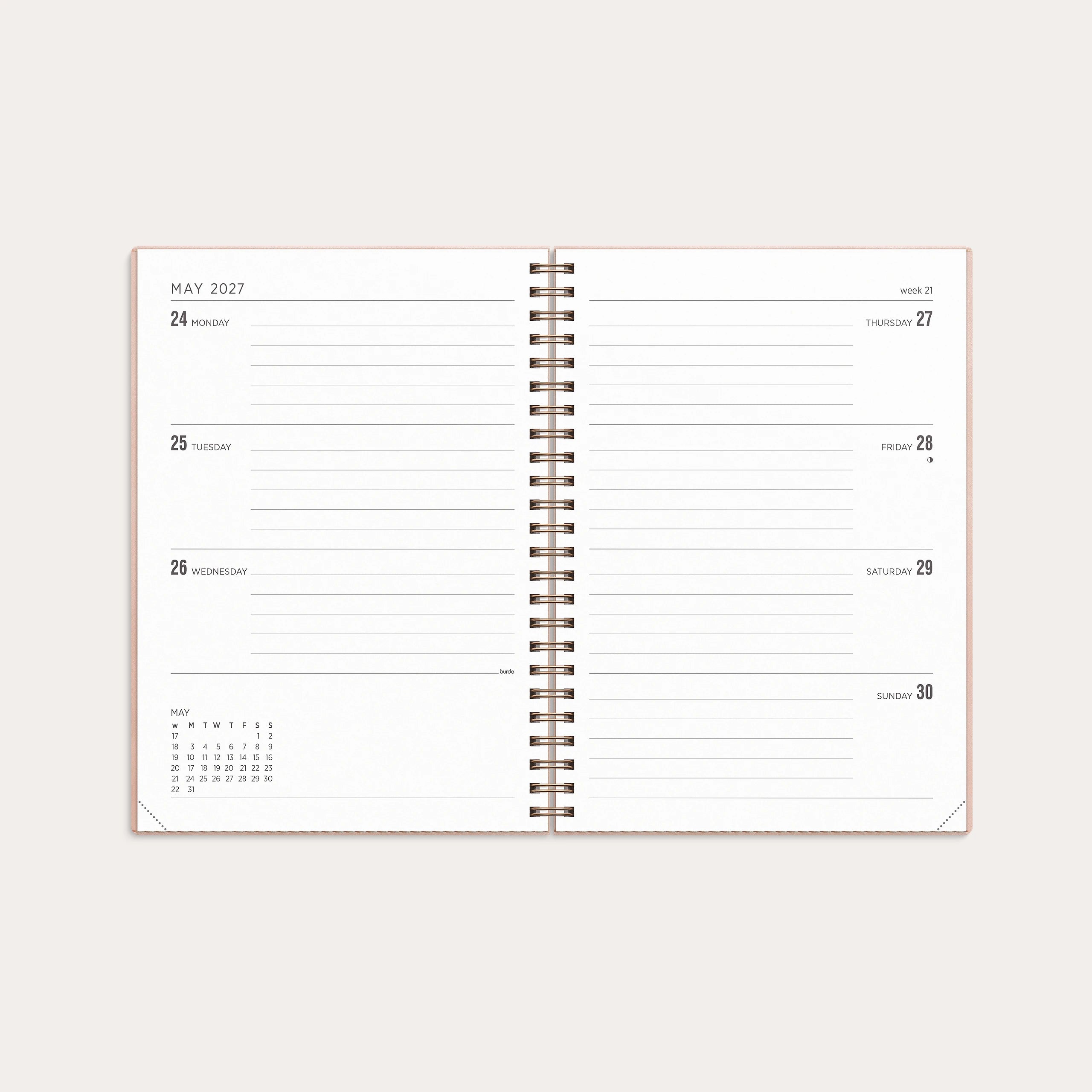 Calendar 2027 Senator A5 Twist pink